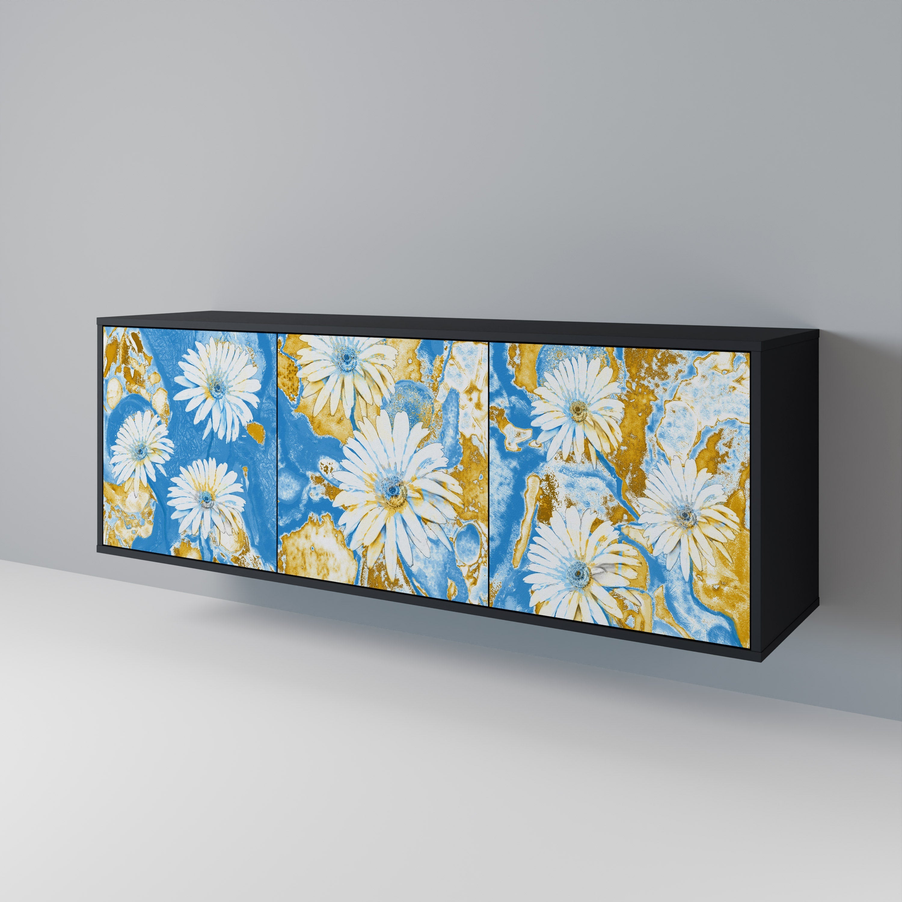 DAISY LUXE Sideboard mit 3 Türen in Schwarz