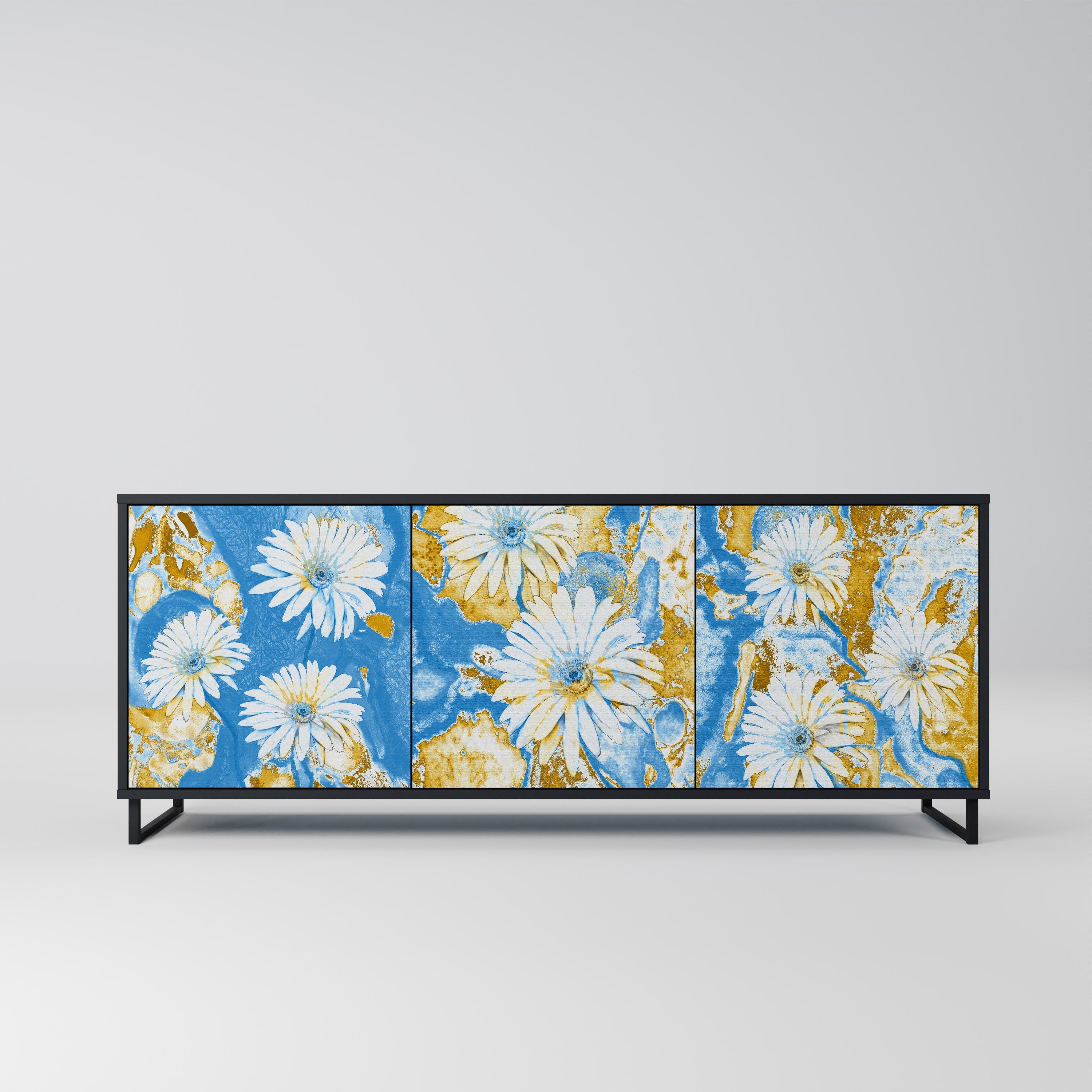 DAISY LUXE Sideboard mit 3 Türen in Schwarz