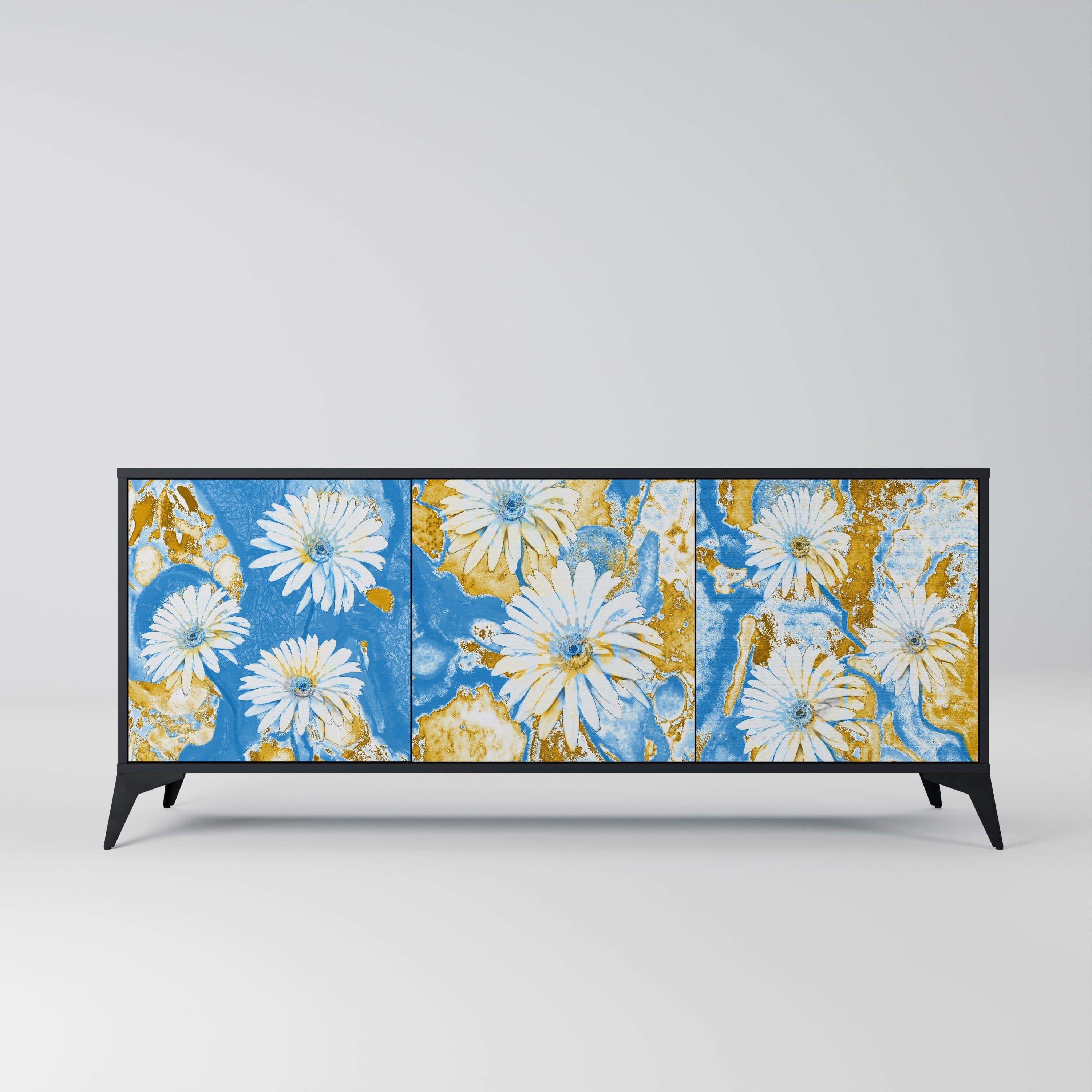 DAISY LUXE Sideboard mit 3 Türen in Schwarz