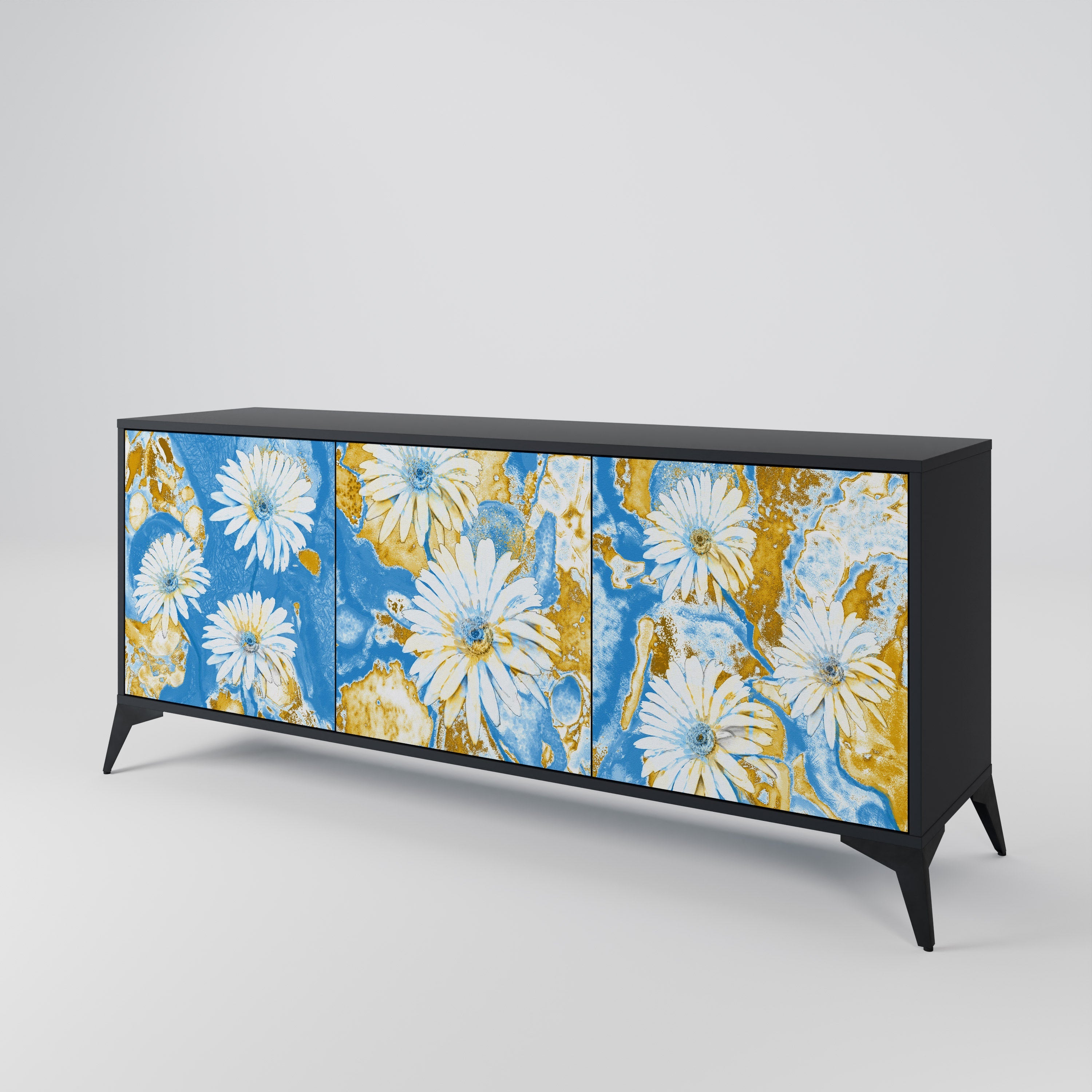 DAISY LUXE Sideboard mit 3 Türen in Schwarz