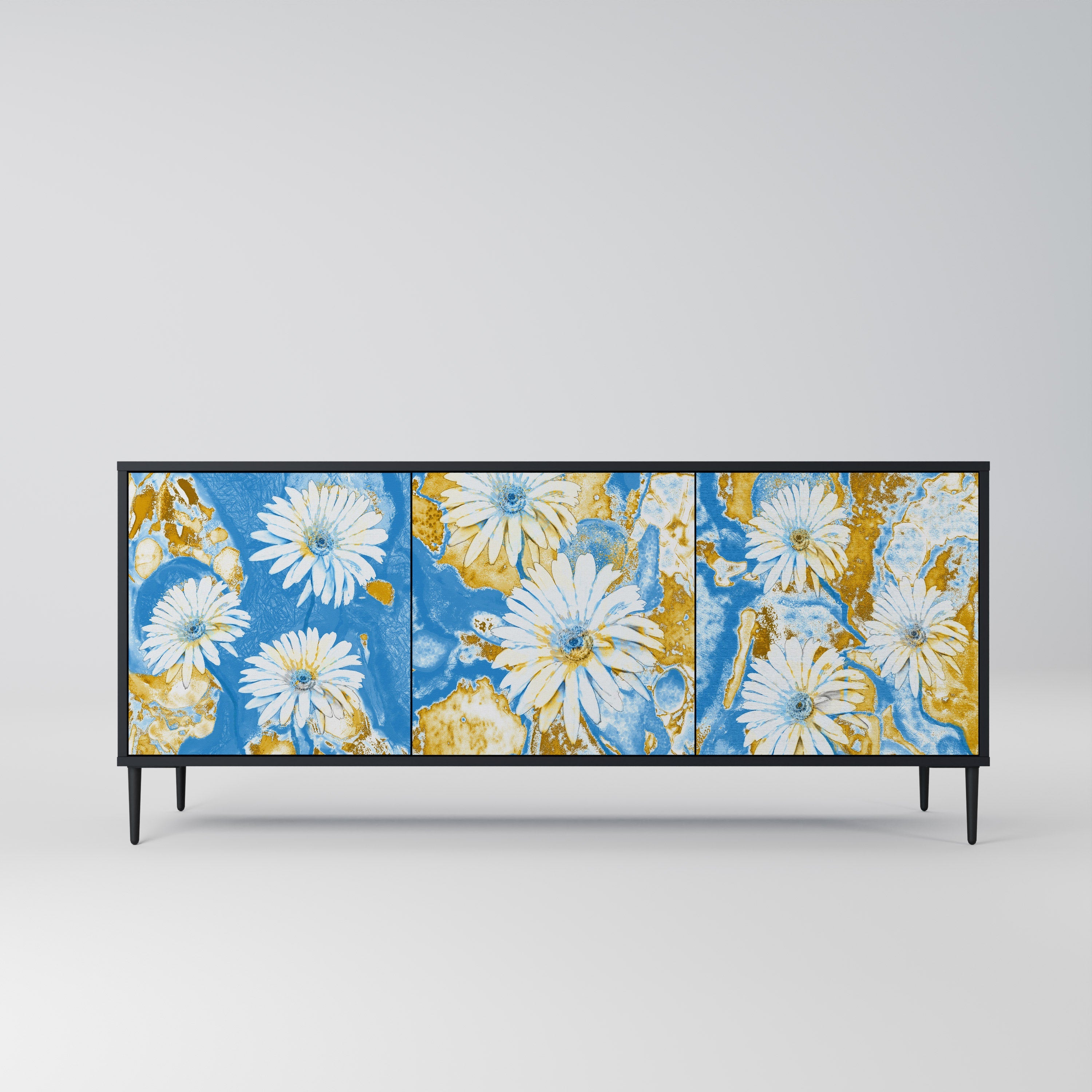 DAISY LUXE Sideboard mit 3 Türen in Schwarz