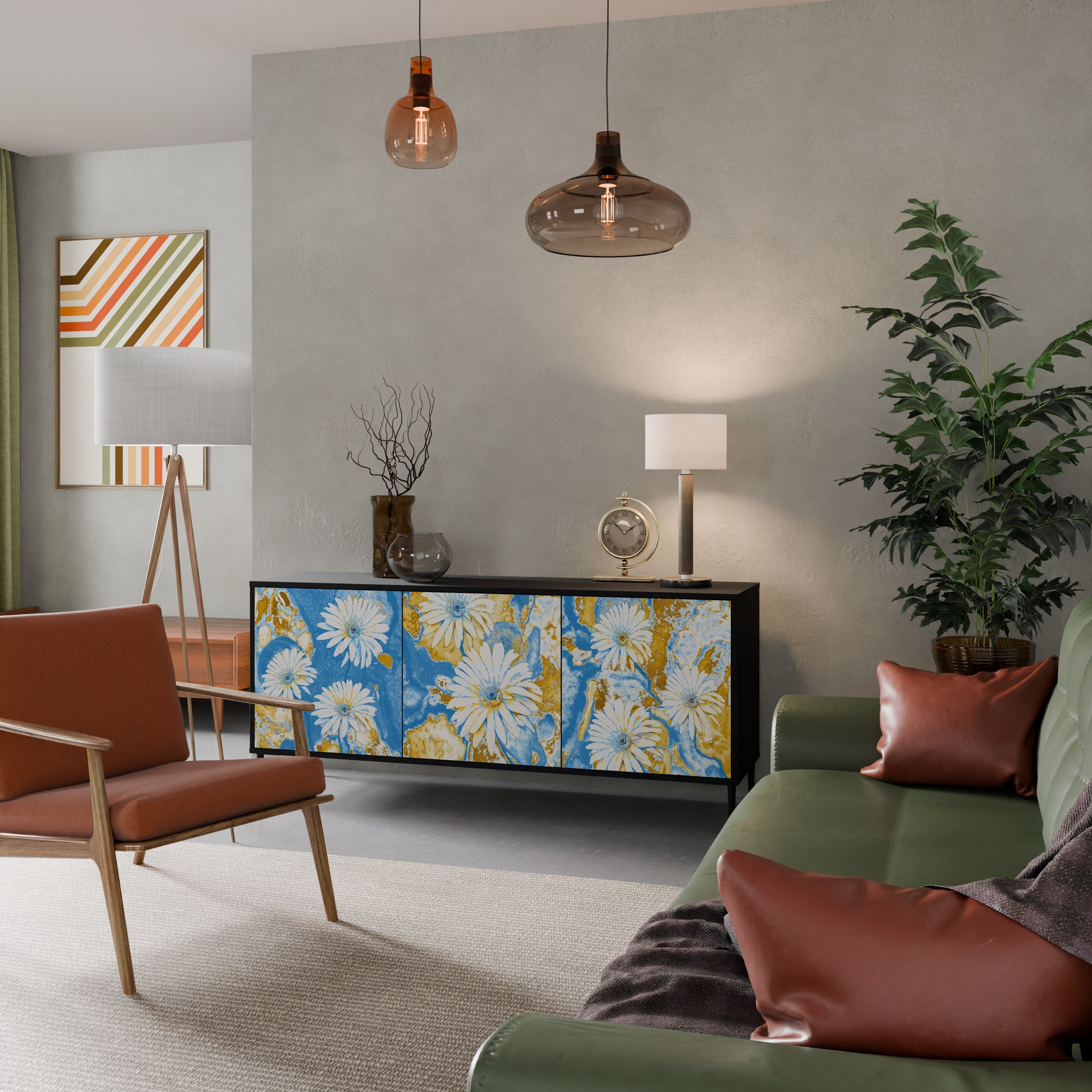 DAISY LUXE Sideboard mit 3 Türen in Schwarz