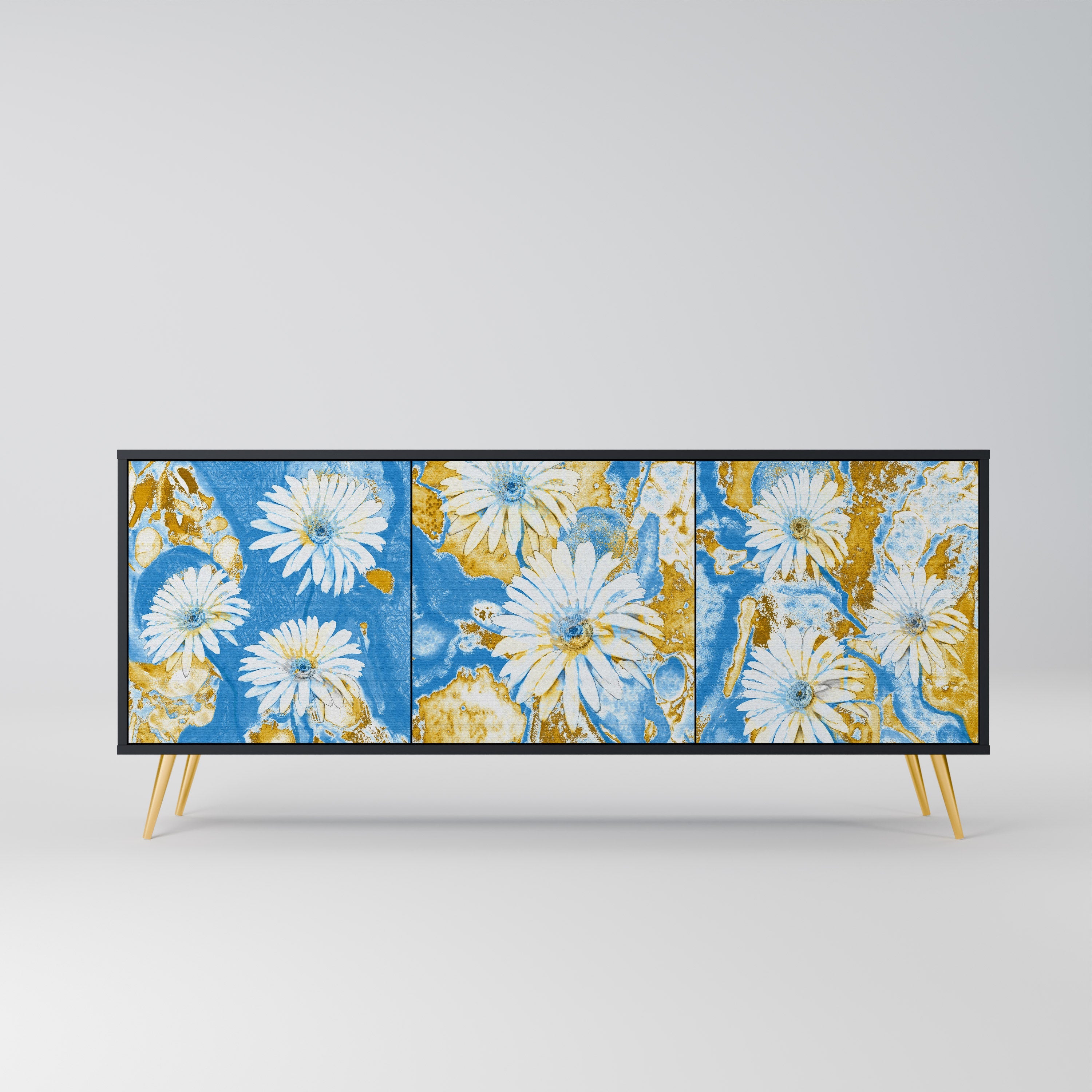 DAISY LUXE Sideboard mit 3 Türen in Schwarz