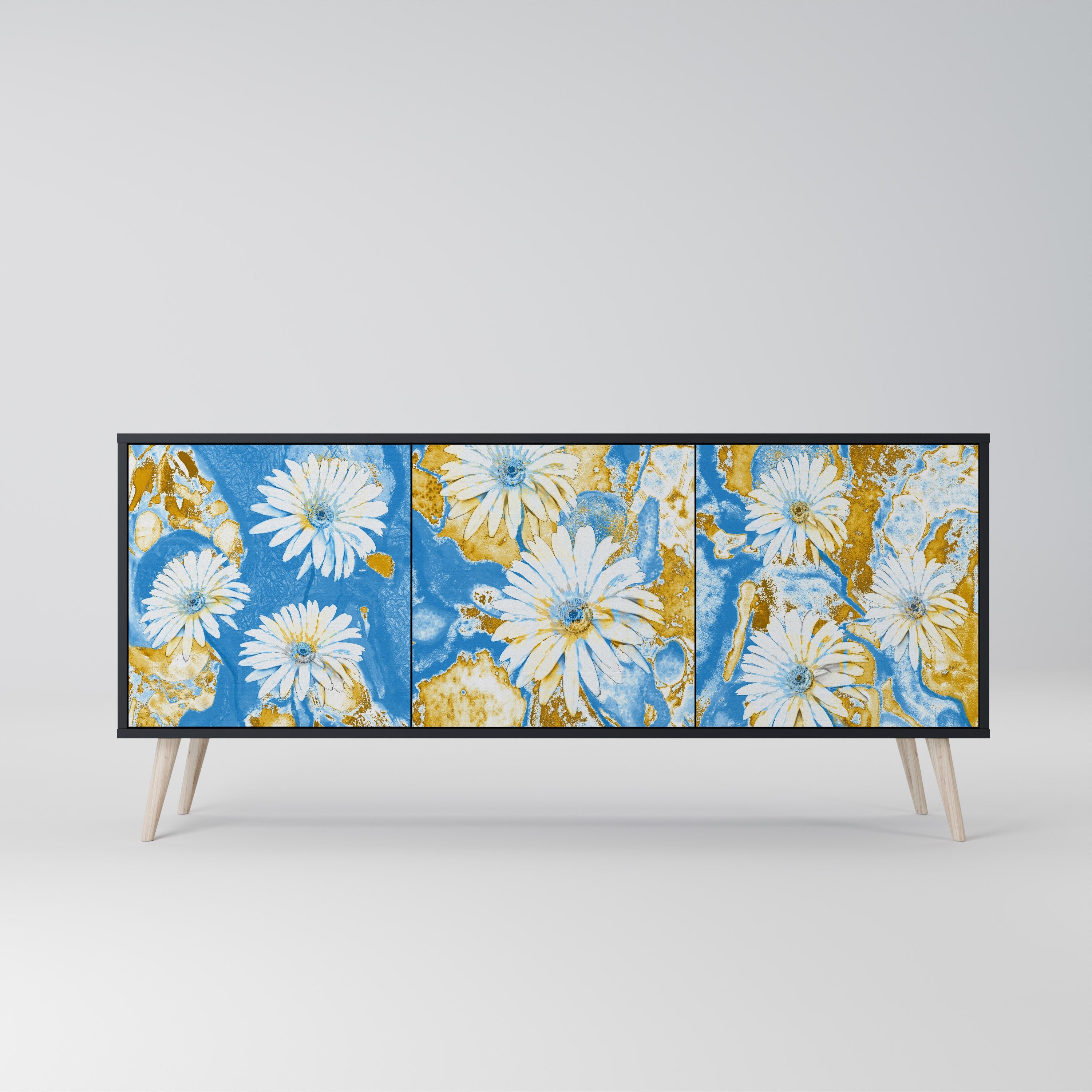 DAISY LUXE Sideboard mit 3 Türen in Schwarz