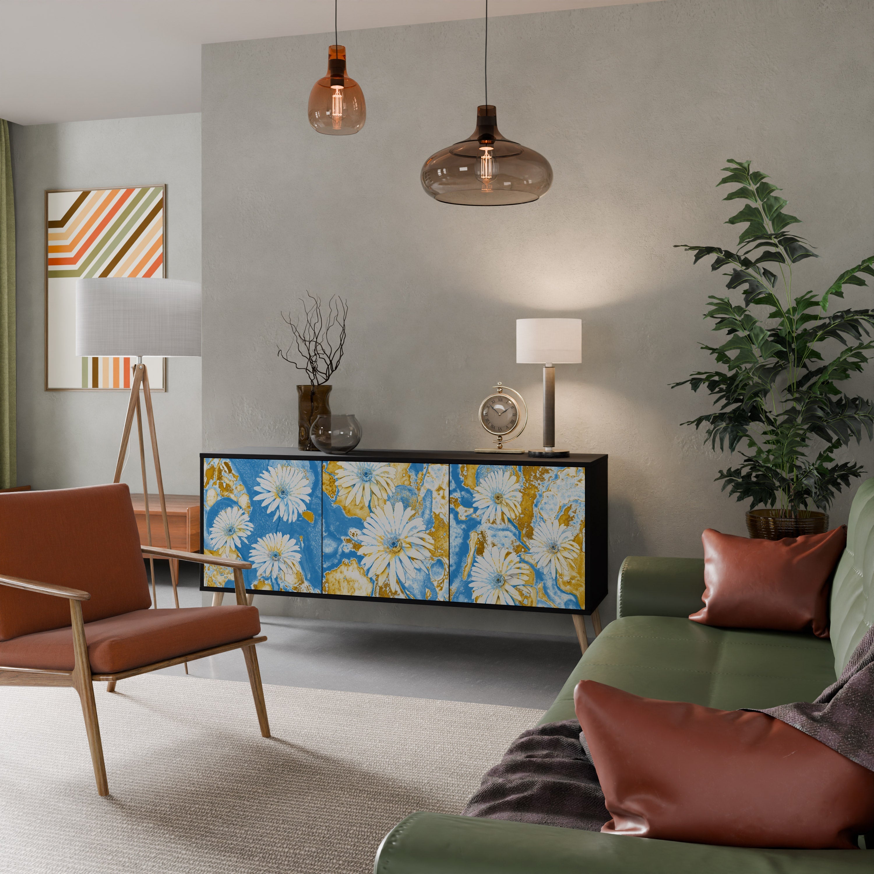 DAISY LUXE Sideboard mit 3 Türen in Schwarz