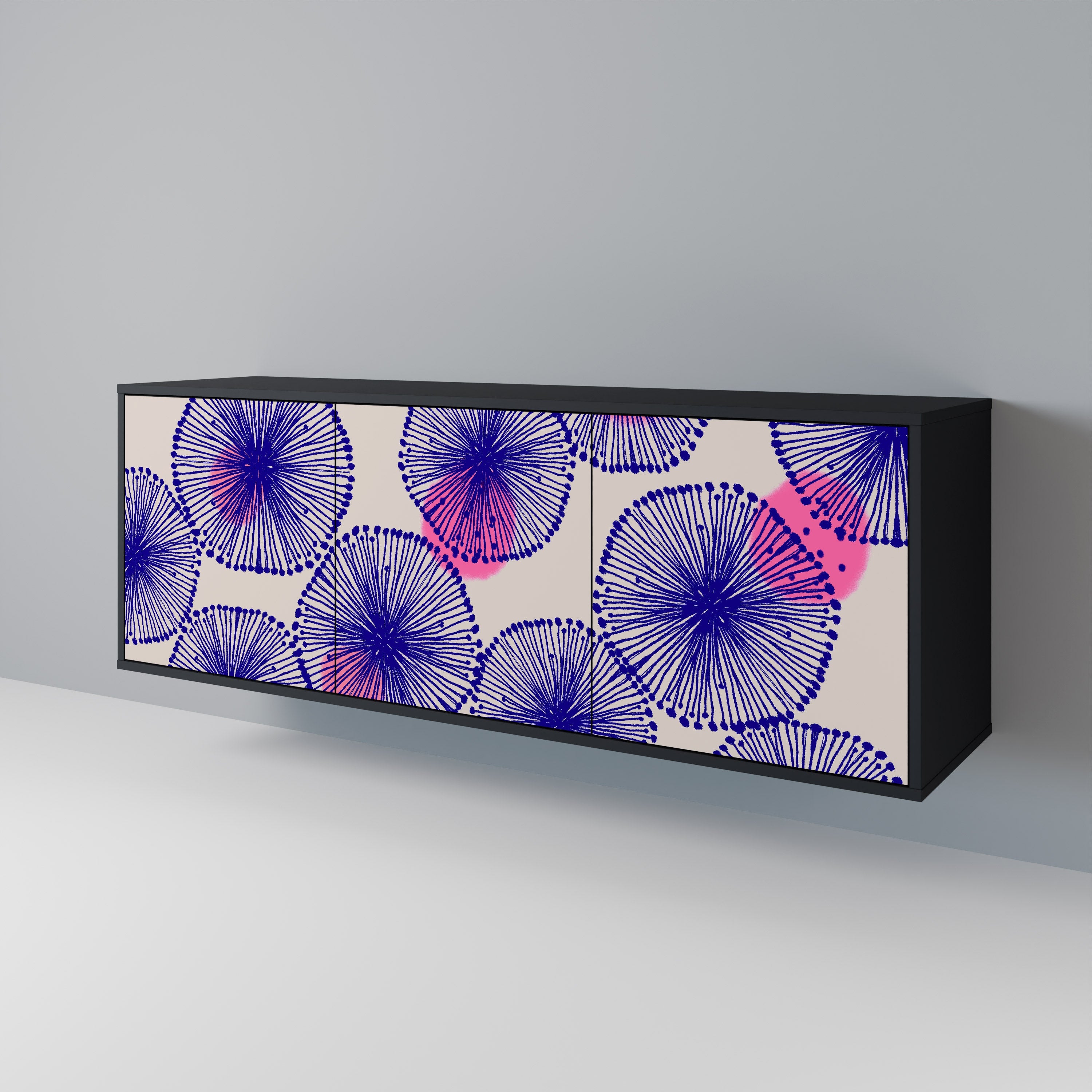 MAGIC NATURE 3-türiges Sideboard in Schwarz