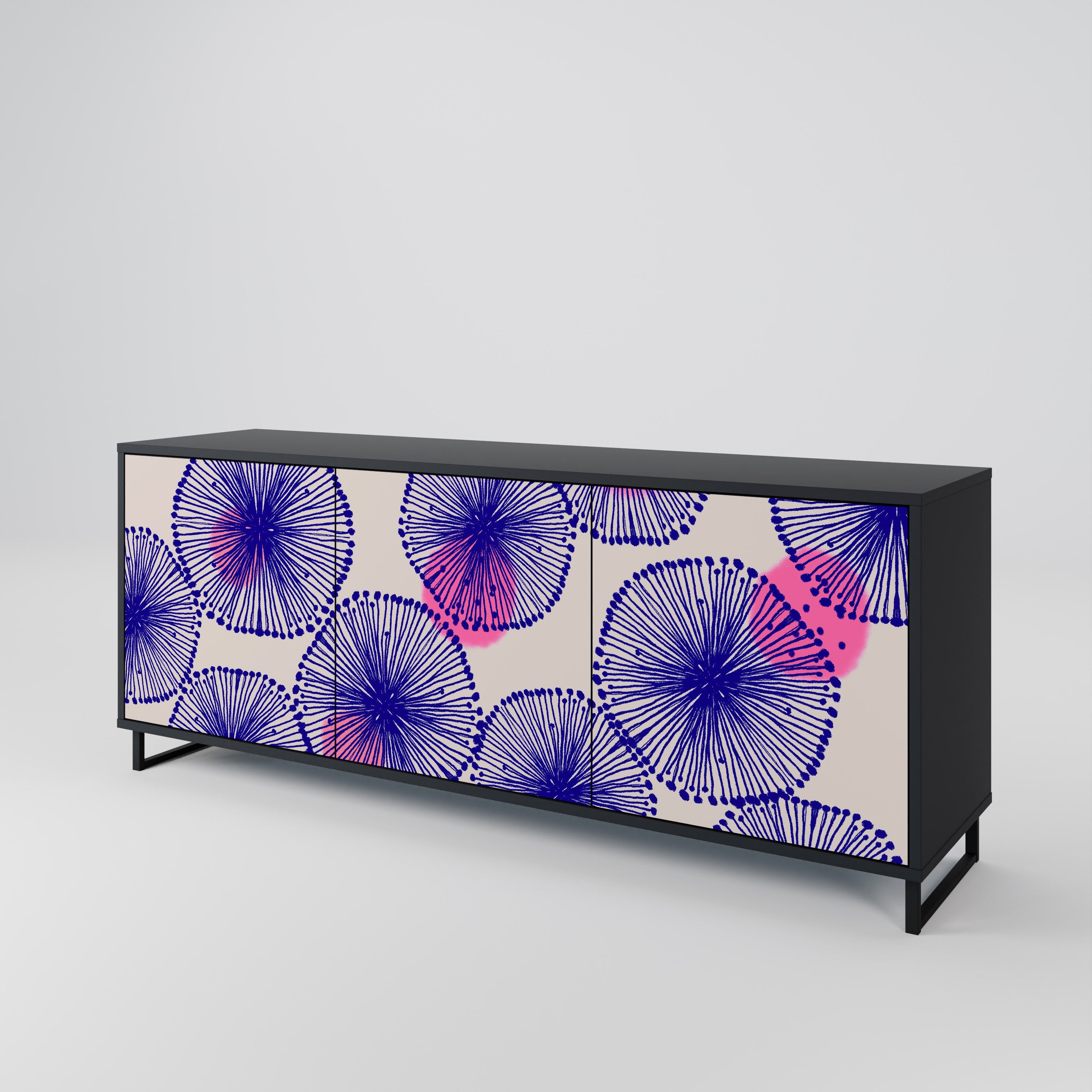 MAGIC NATURE 3-türiges Sideboard in Schwarz