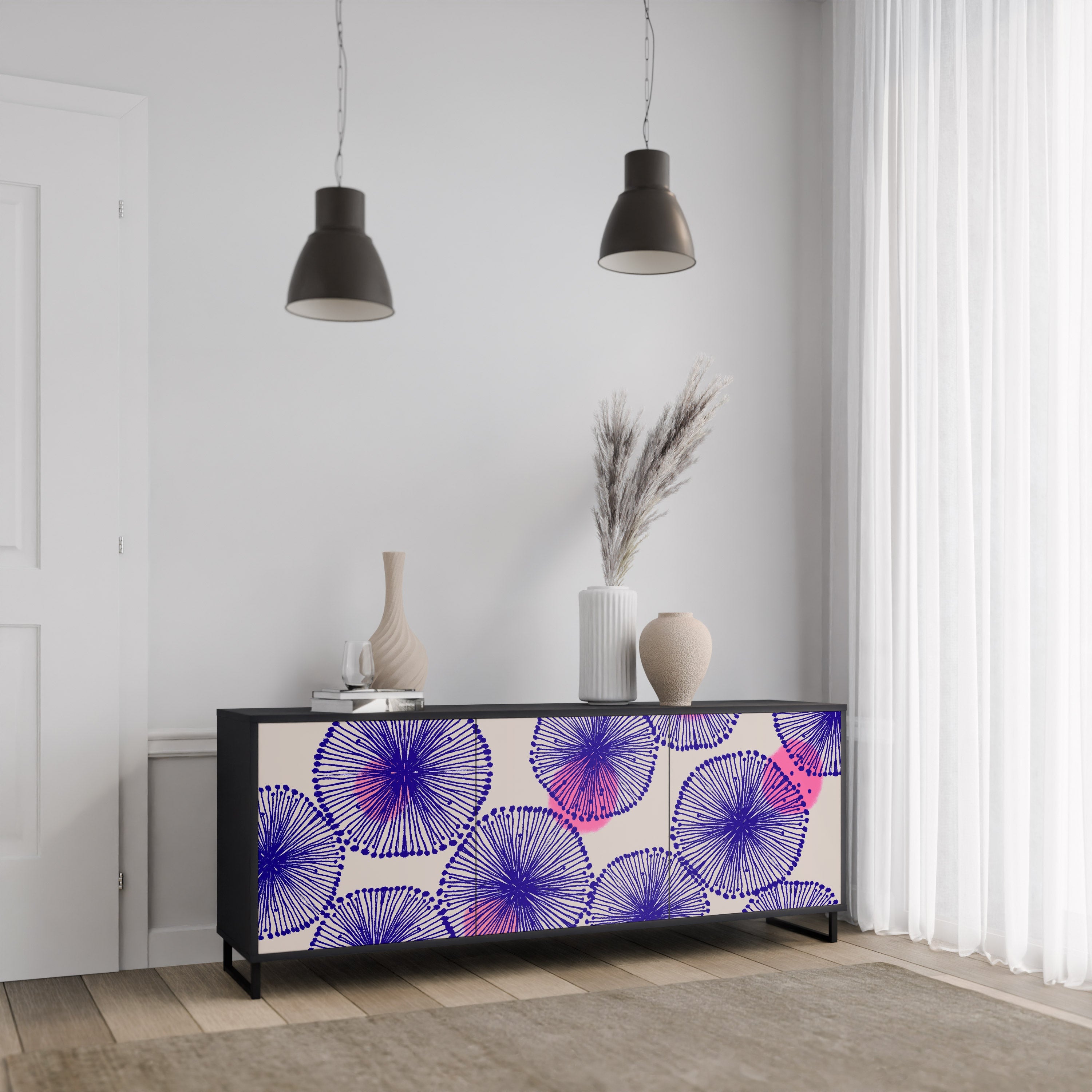 MAGIC NATURE 3-türiges Sideboard in Schwarz