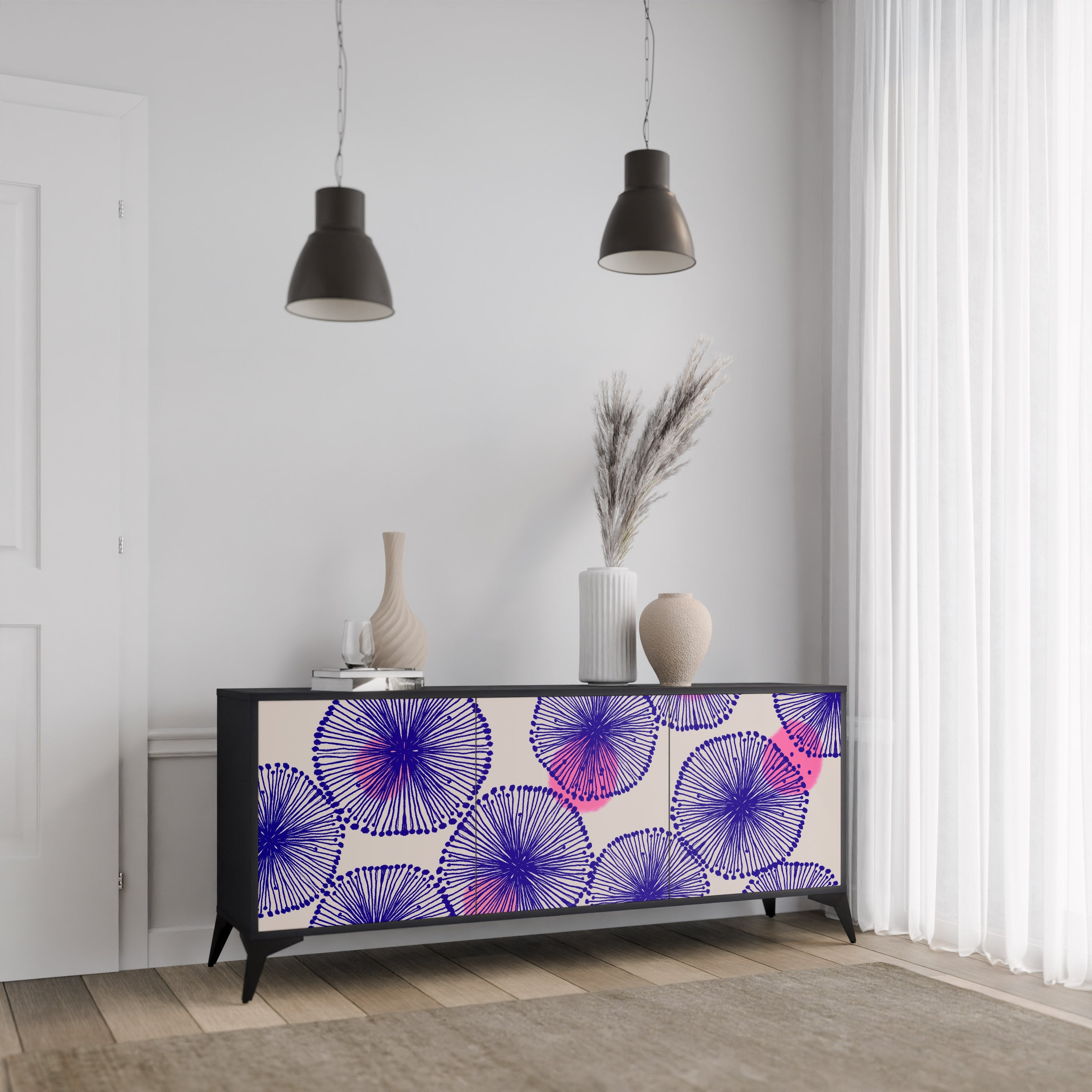 MAGIC NATURE 3-türiges Sideboard in Schwarz