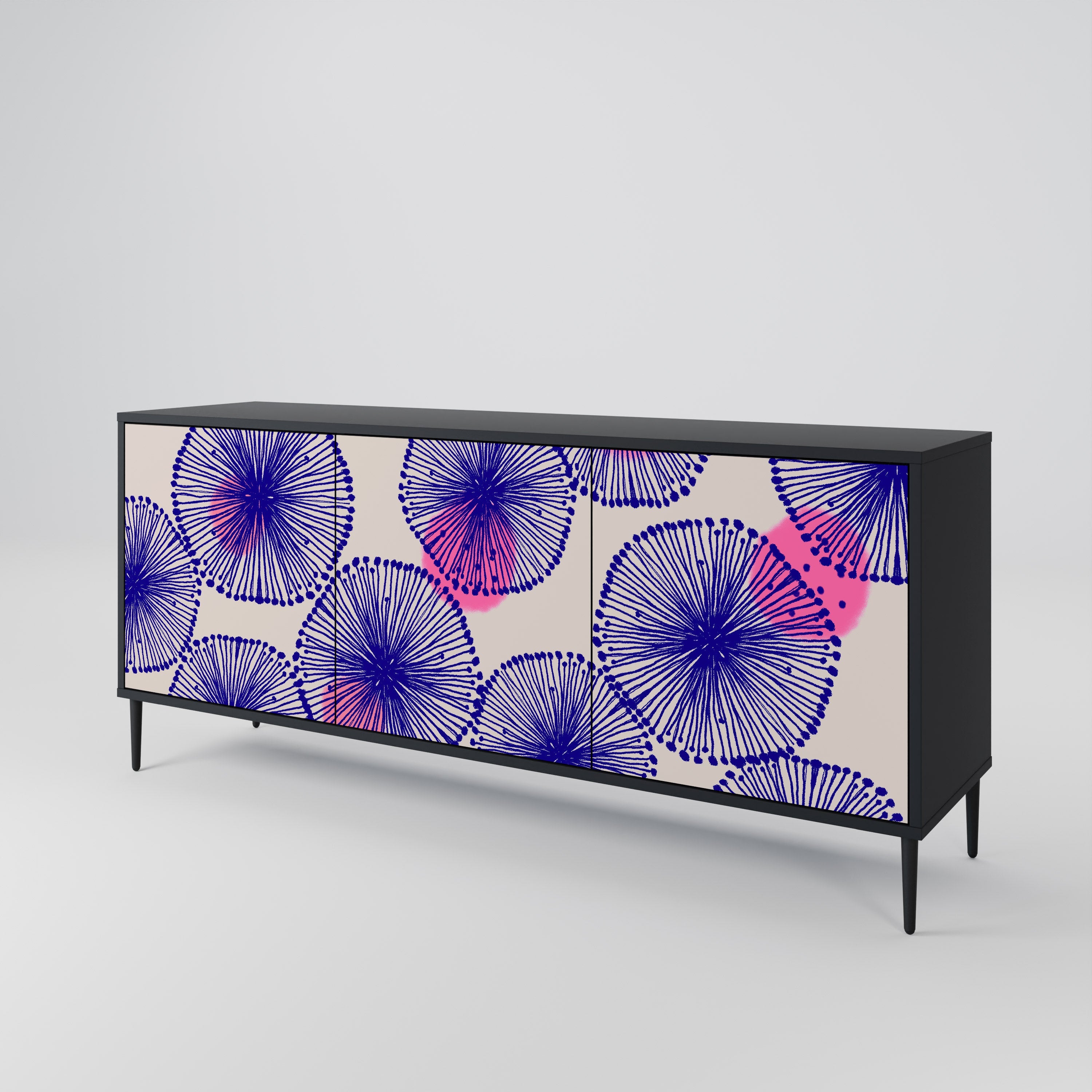 MAGIC NATURE 3-türiges Sideboard in Schwarz