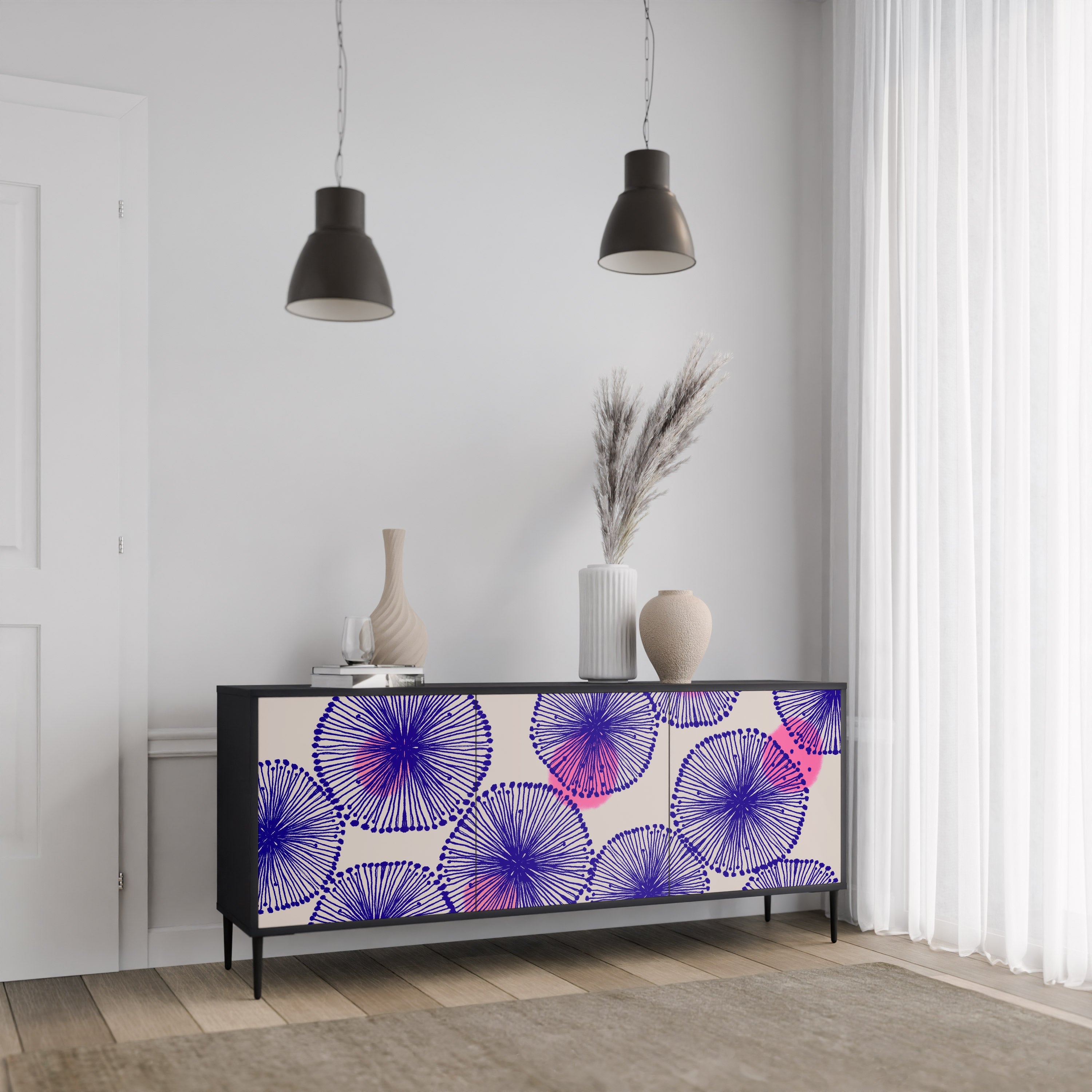MAGIC NATURE 3-türiges Sideboard in Schwarz