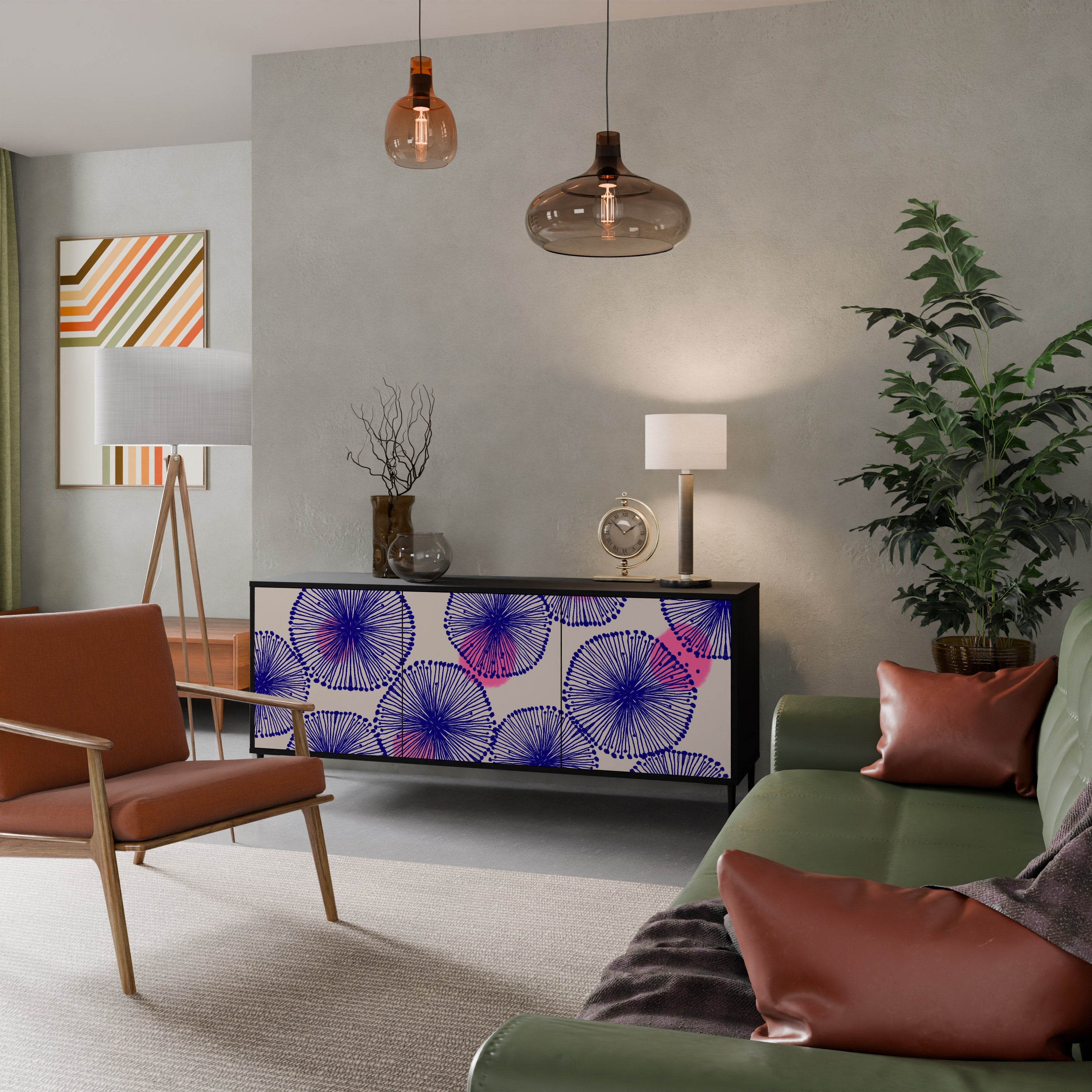 MAGIC NATURE 3-türiges Sideboard in Schwarz