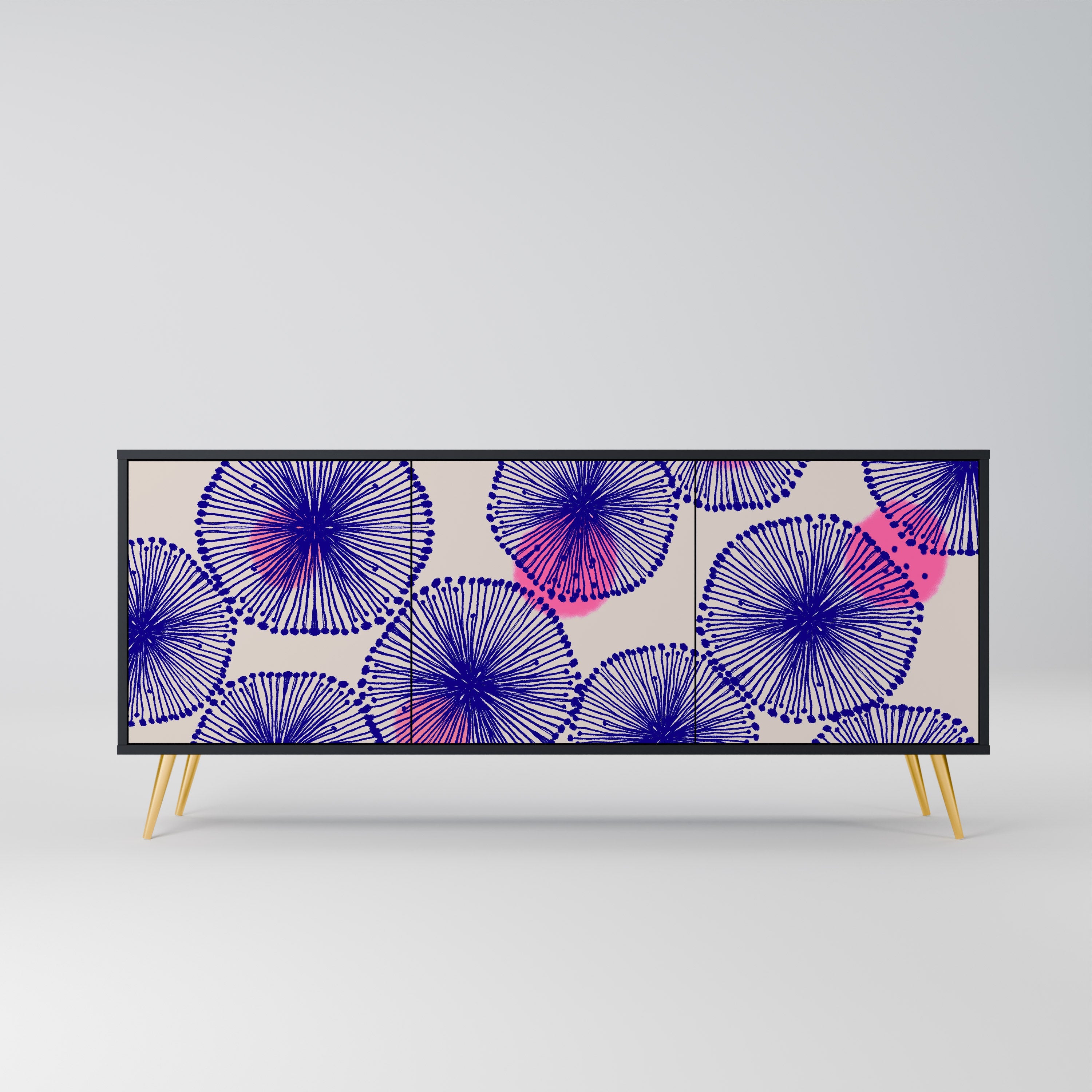 MAGIC NATURE 3-türiges Sideboard in Schwarz
