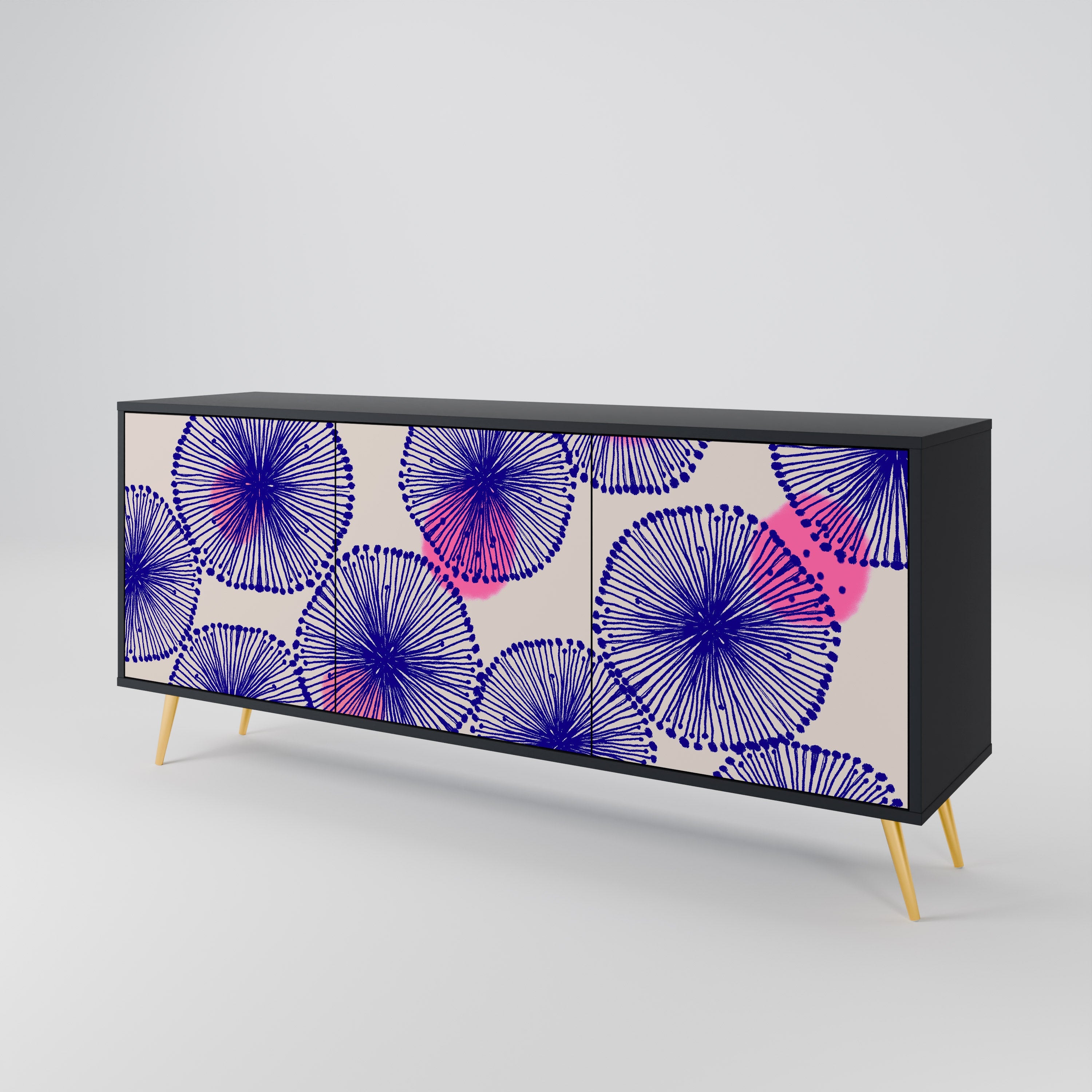 MAGIC NATURE 3-türiges Sideboard in Schwarz