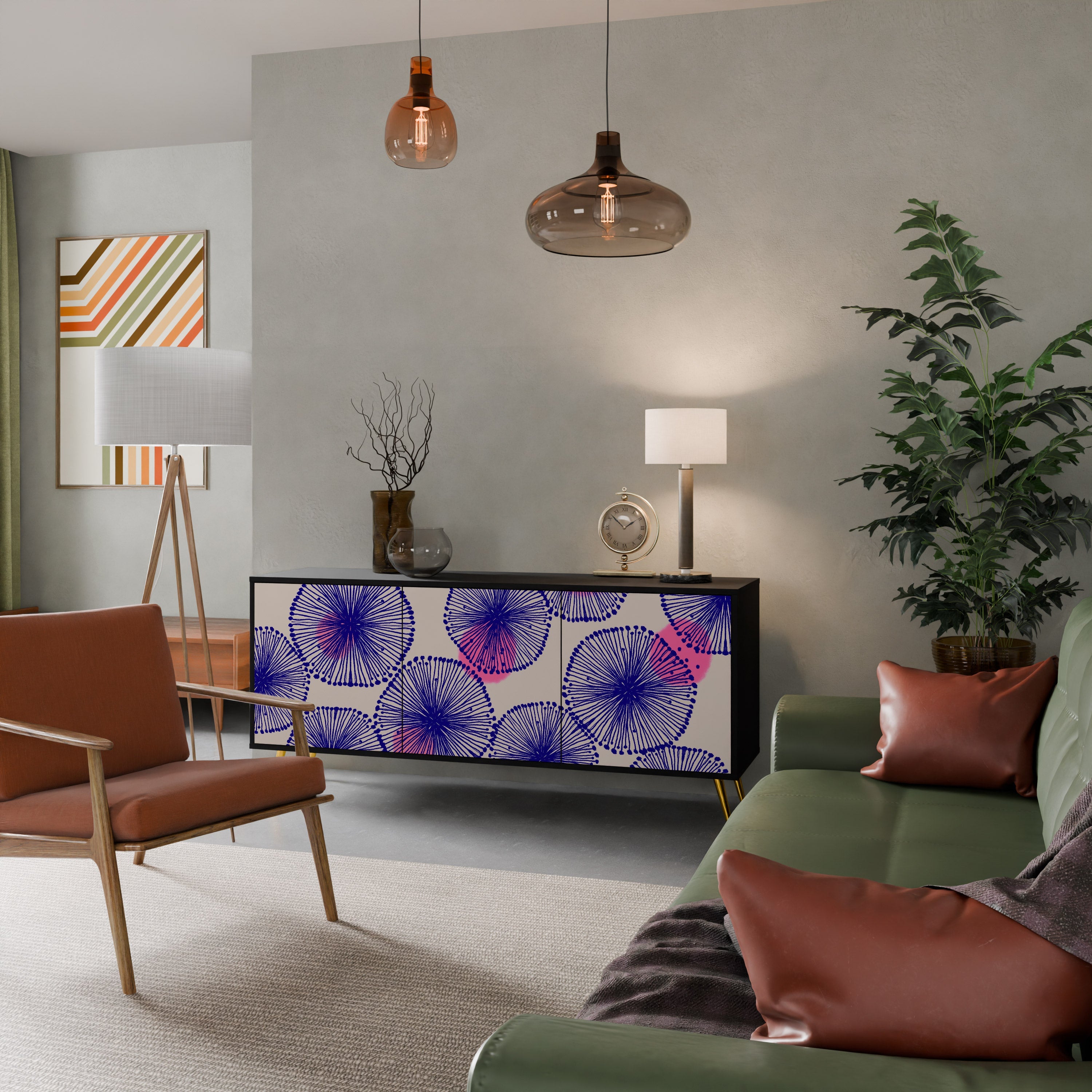 MAGIC NATURE 3-türiges Sideboard in Schwarz