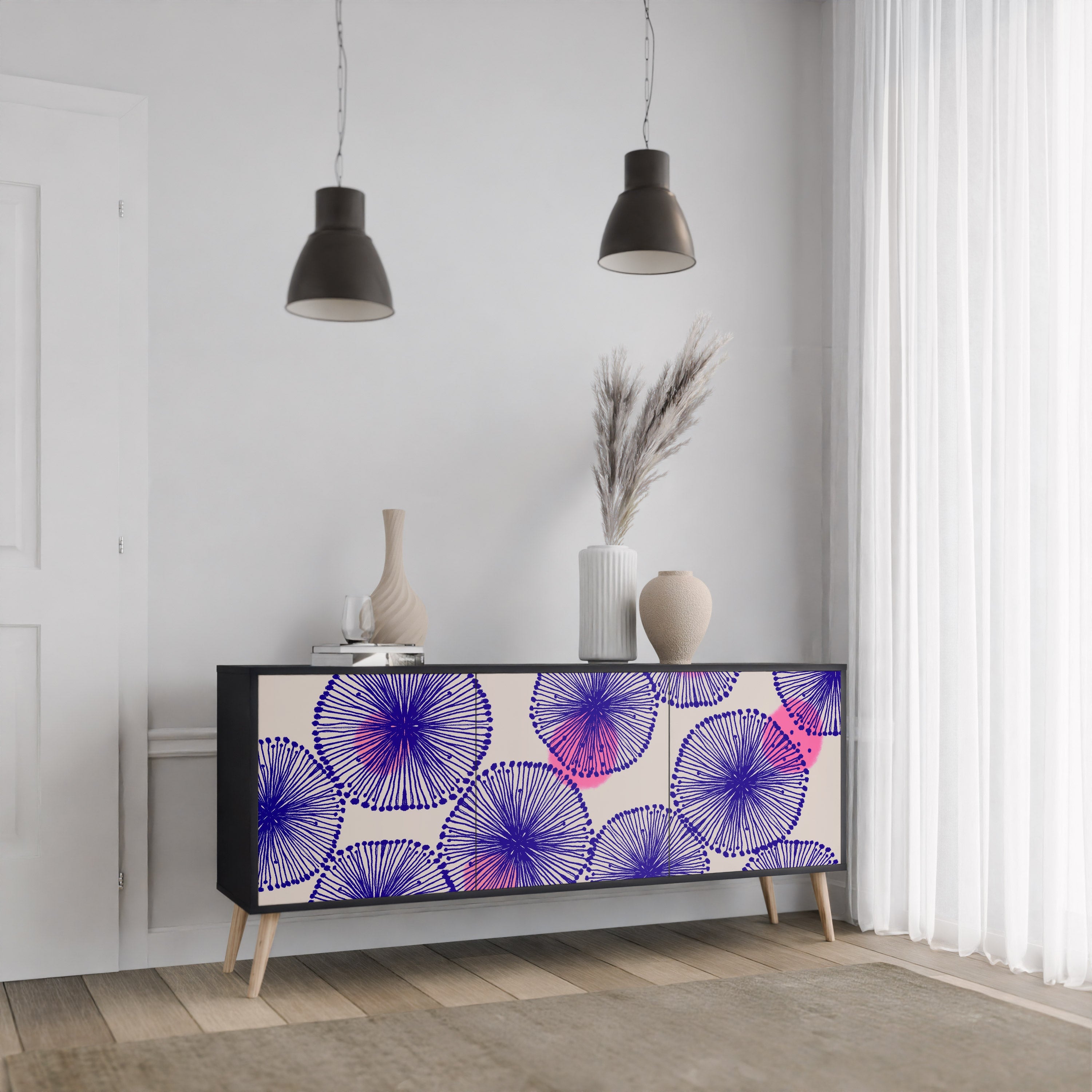 MAGIC NATURE 3-türiges Sideboard in Schwarz