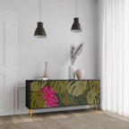 TROPICAL BEAUTY 3-Door Sideboard in Black Finish