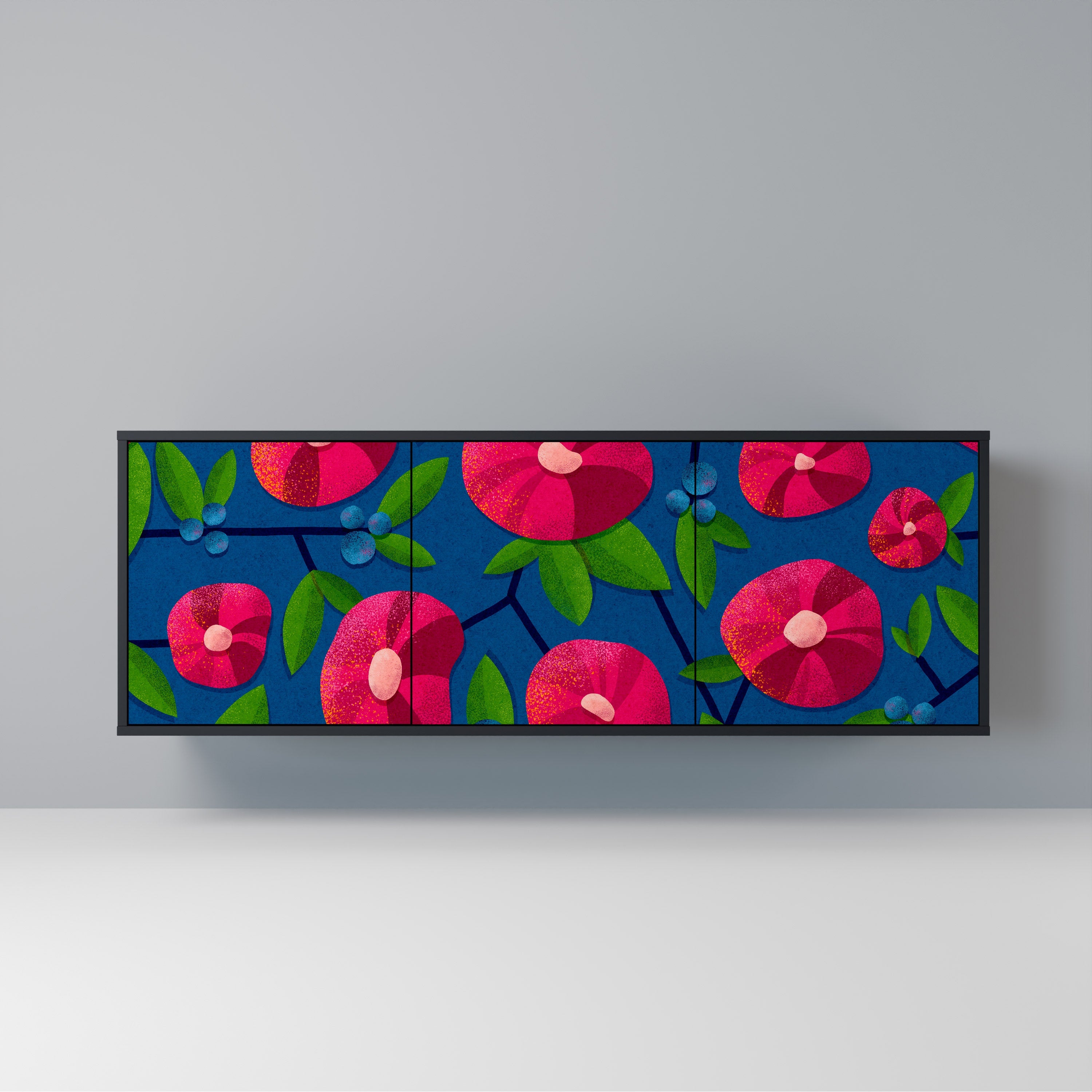 SPRING THOUGHTS 3-türiges Sideboard in schwarzem Finish