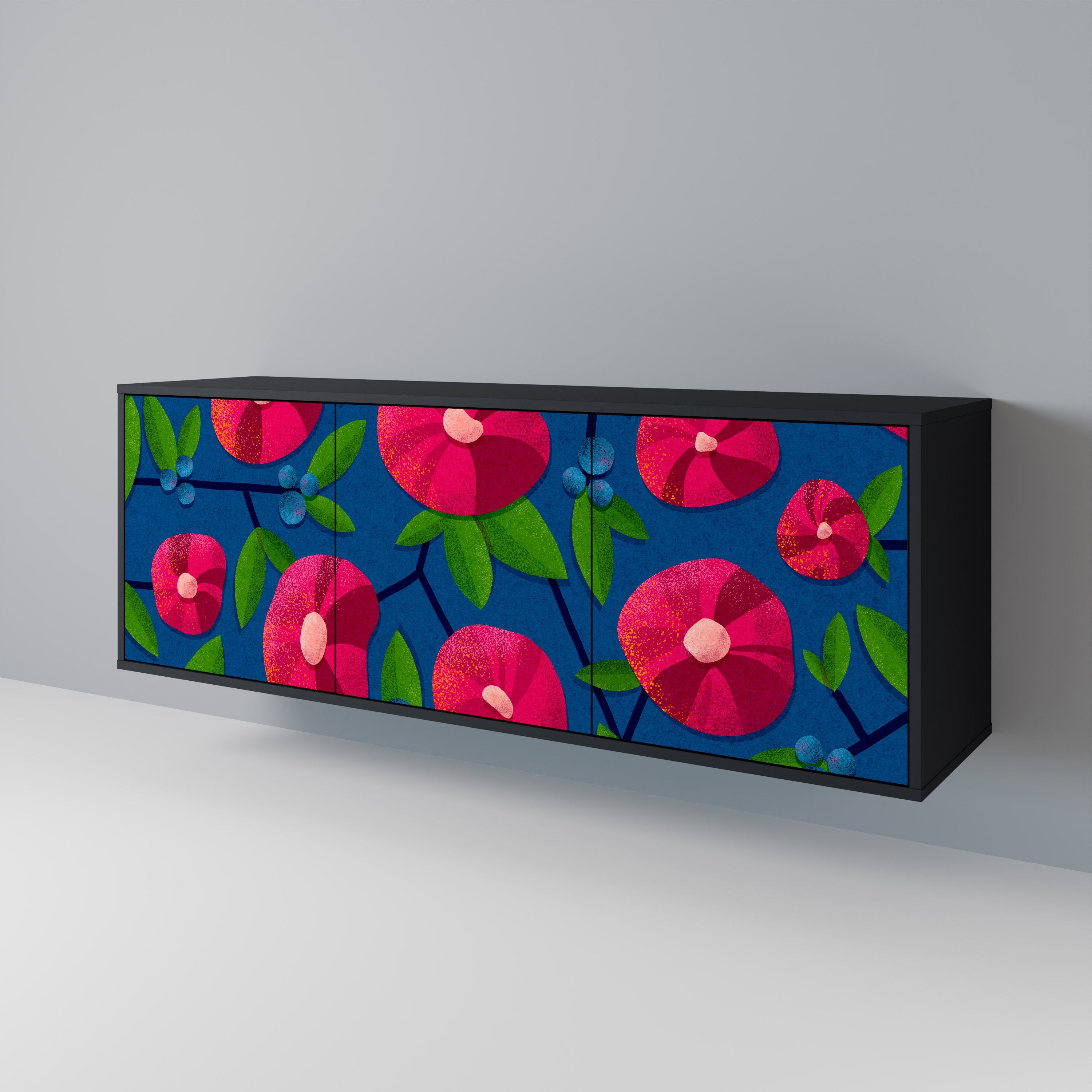 SPRING THOUGHTS 3-türiges Sideboard in schwarzem Finish
