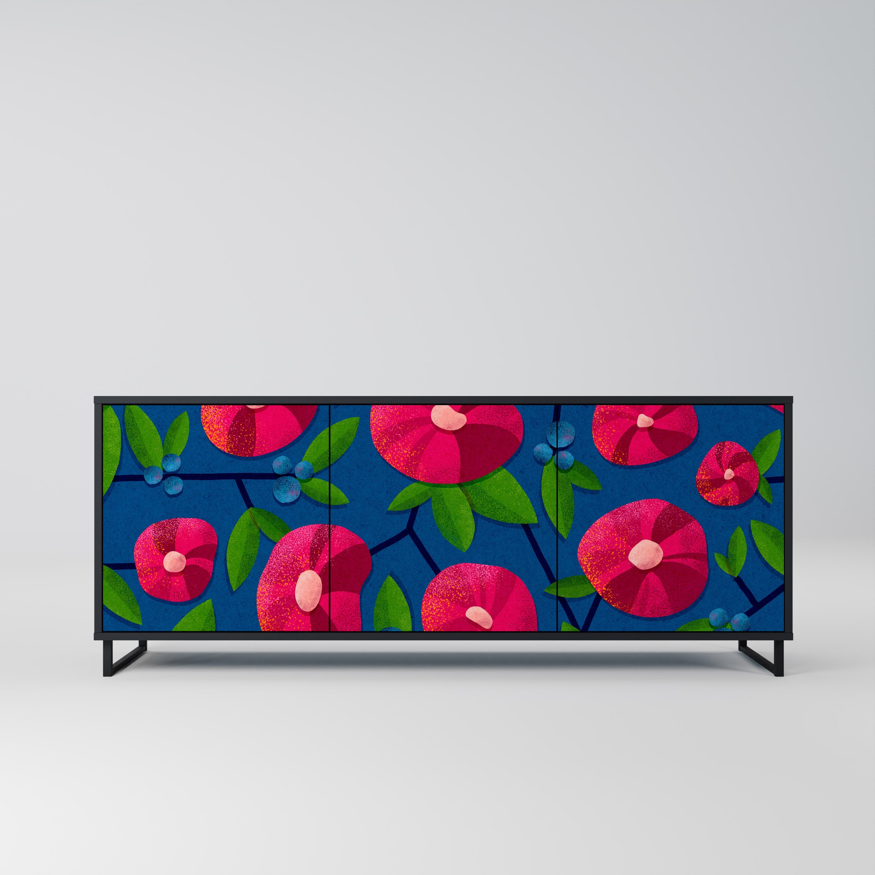 SPRING THOUGHTS 3-türiges Sideboard in schwarzem Finish