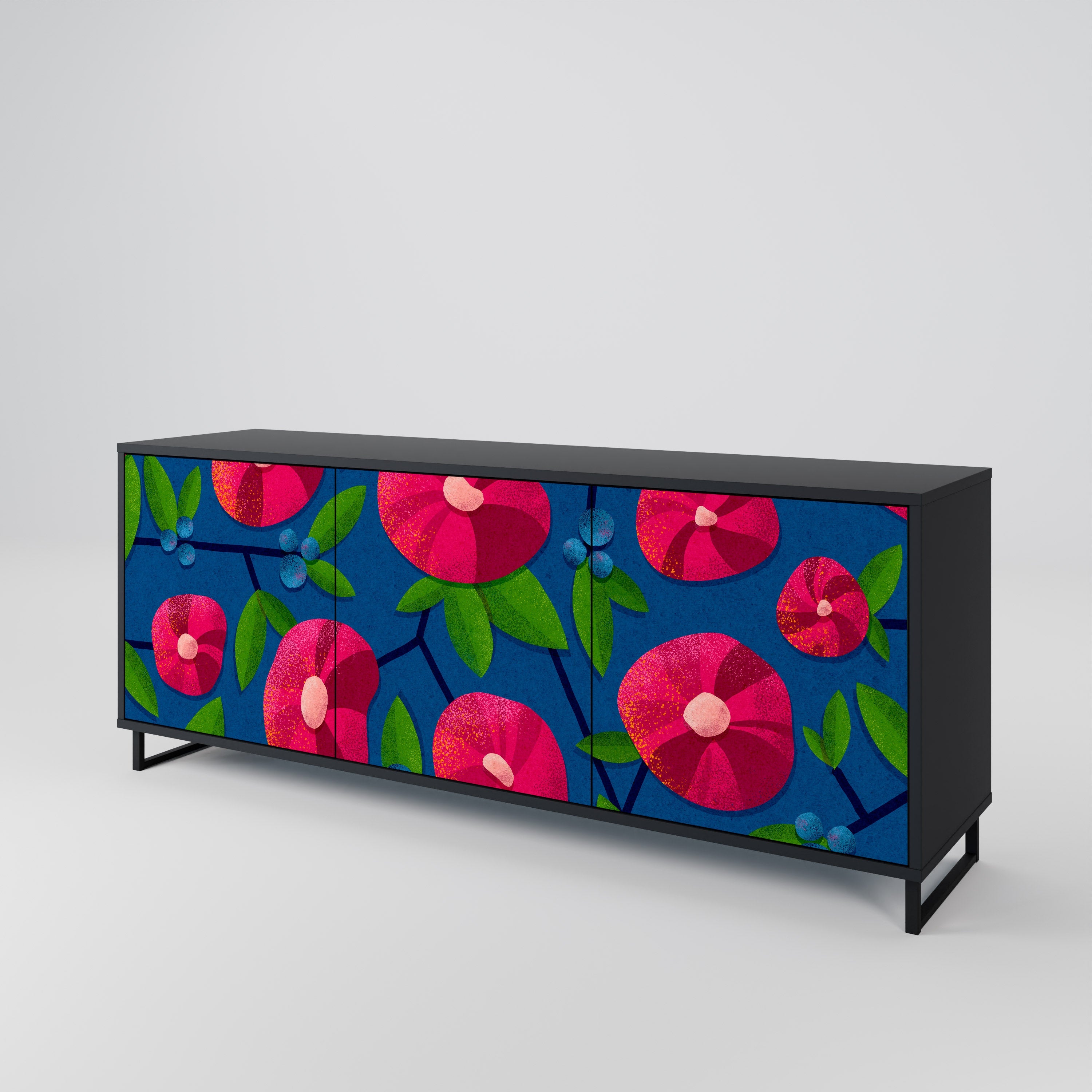 SPRING THOUGHTS 3-türiges Sideboard in schwarzem Finish