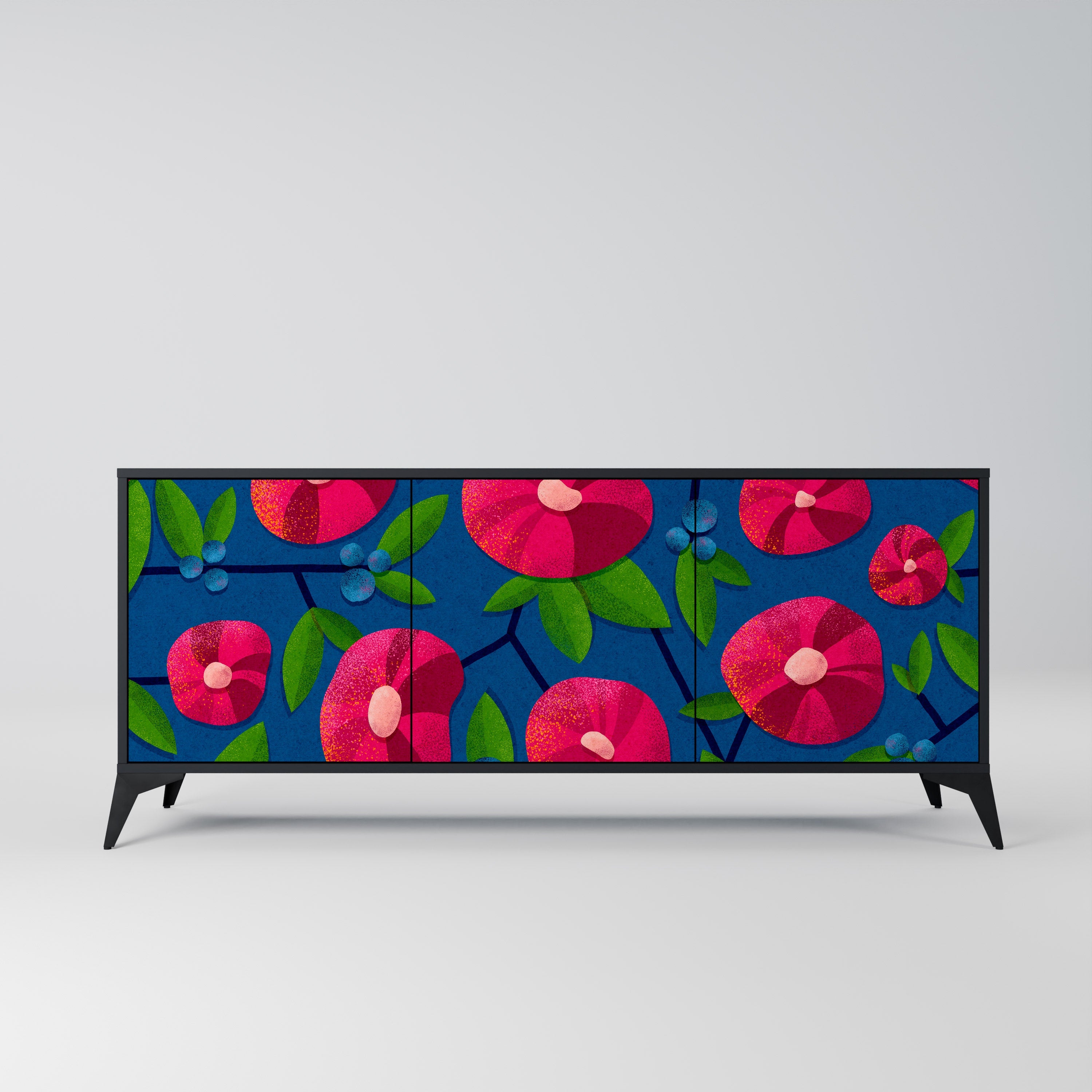 SPRING THOUGHTS 3-türiges Sideboard in schwarzem Finish