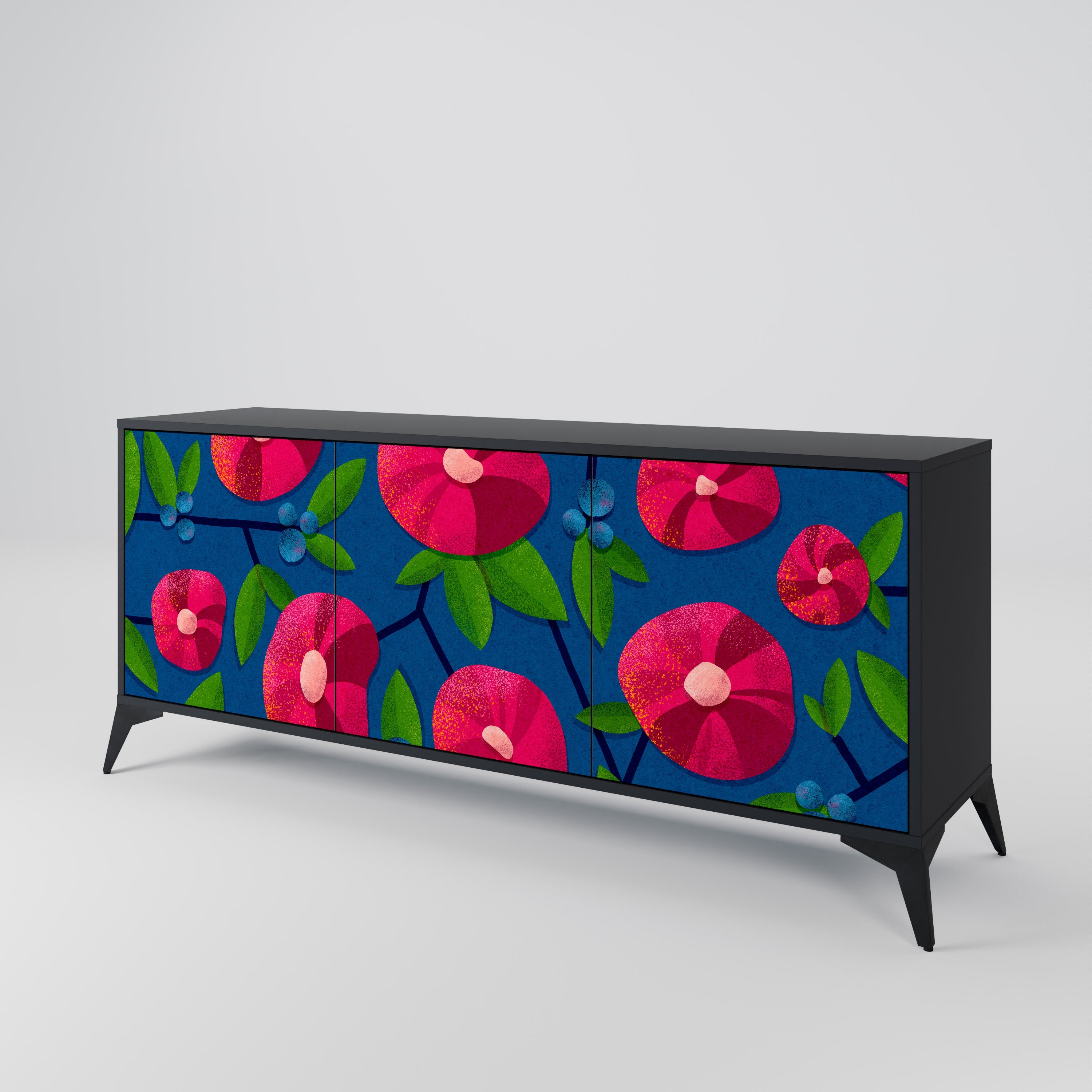 SPRING THOUGHTS 3-türiges Sideboard in schwarzem Finish