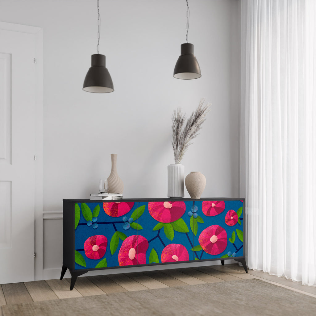 SPRING THOUGHTS 3-türiges Sideboard in schwarzem Finish