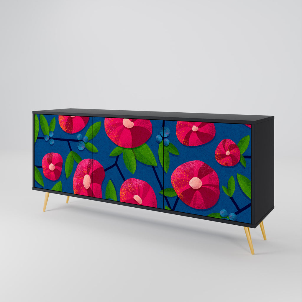 SPRING THOUGHTS 3-türiges Sideboard in schwarzem Finish