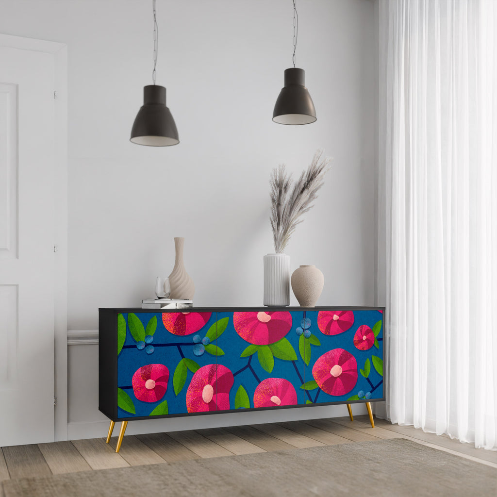 SPRING THOUGHTS 3-türiges Sideboard in schwarzem Finish