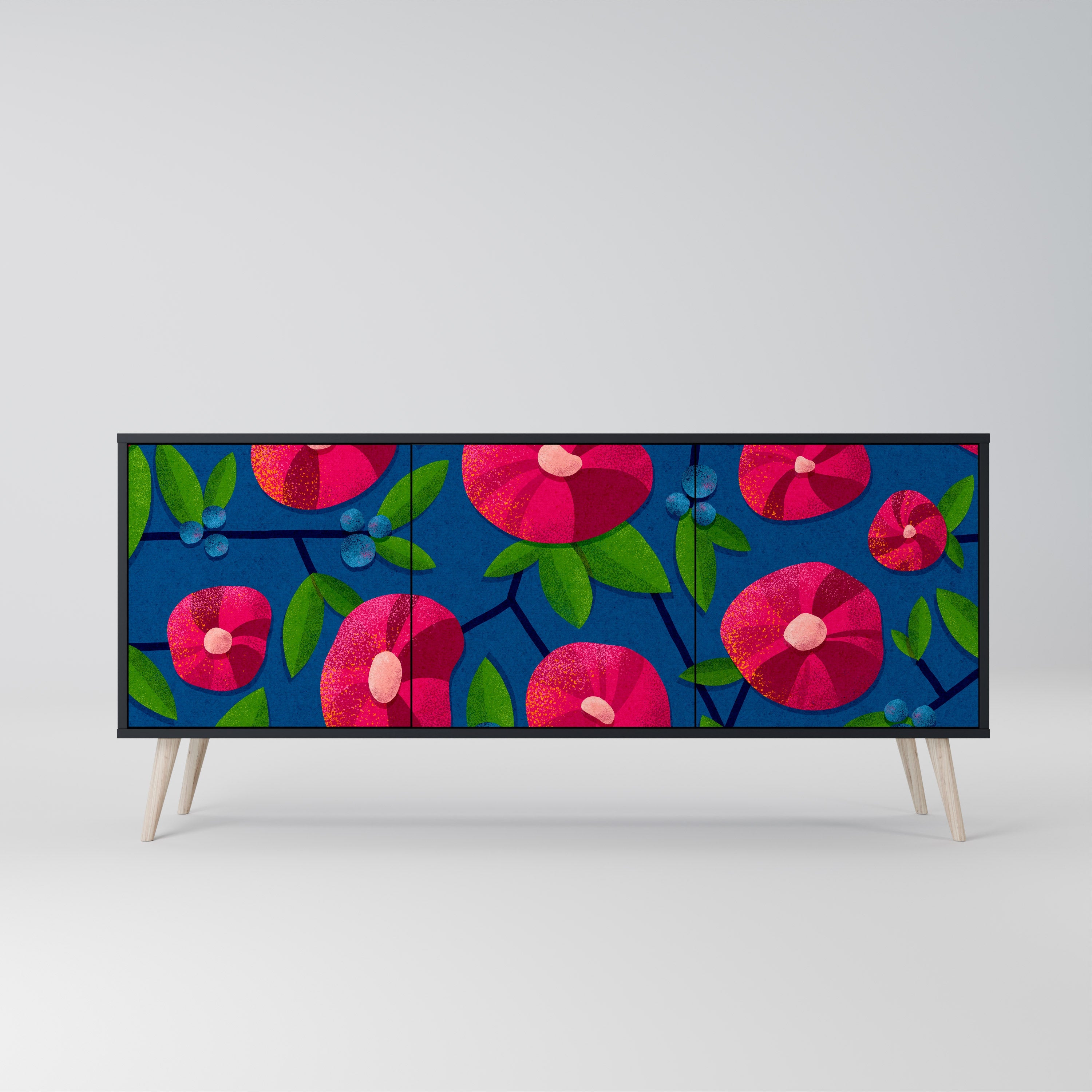 SPRING THOUGHTS 3-türiges Sideboard in schwarzem Finish