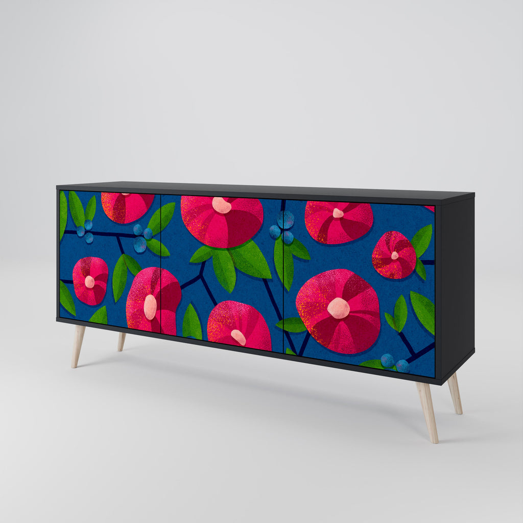 SPRING THOUGHTS 3-türiges Sideboard in schwarzem Finish