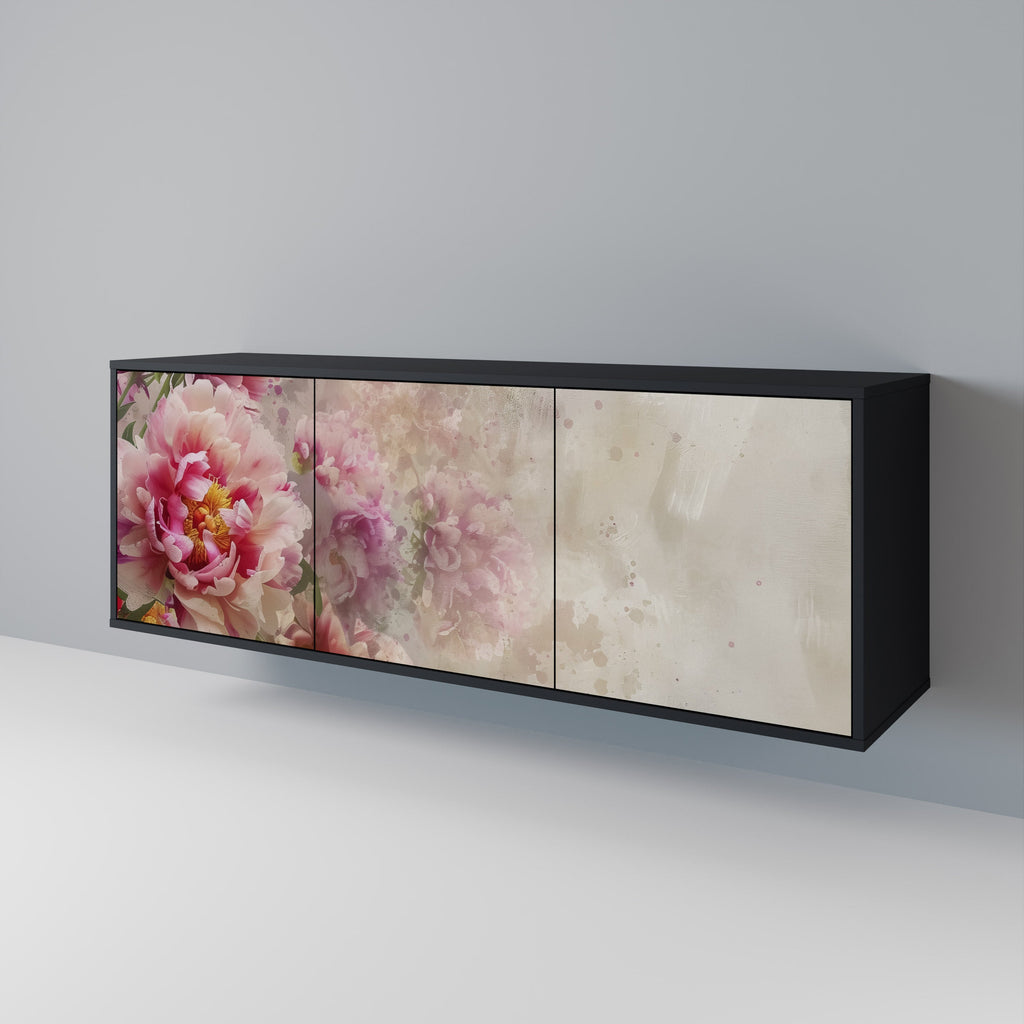 PEONY WHISPER Sideboard mit 3 Türen in Schwarz