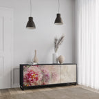 PEONY WHISPER 3-Door Sideboard in Black Finish