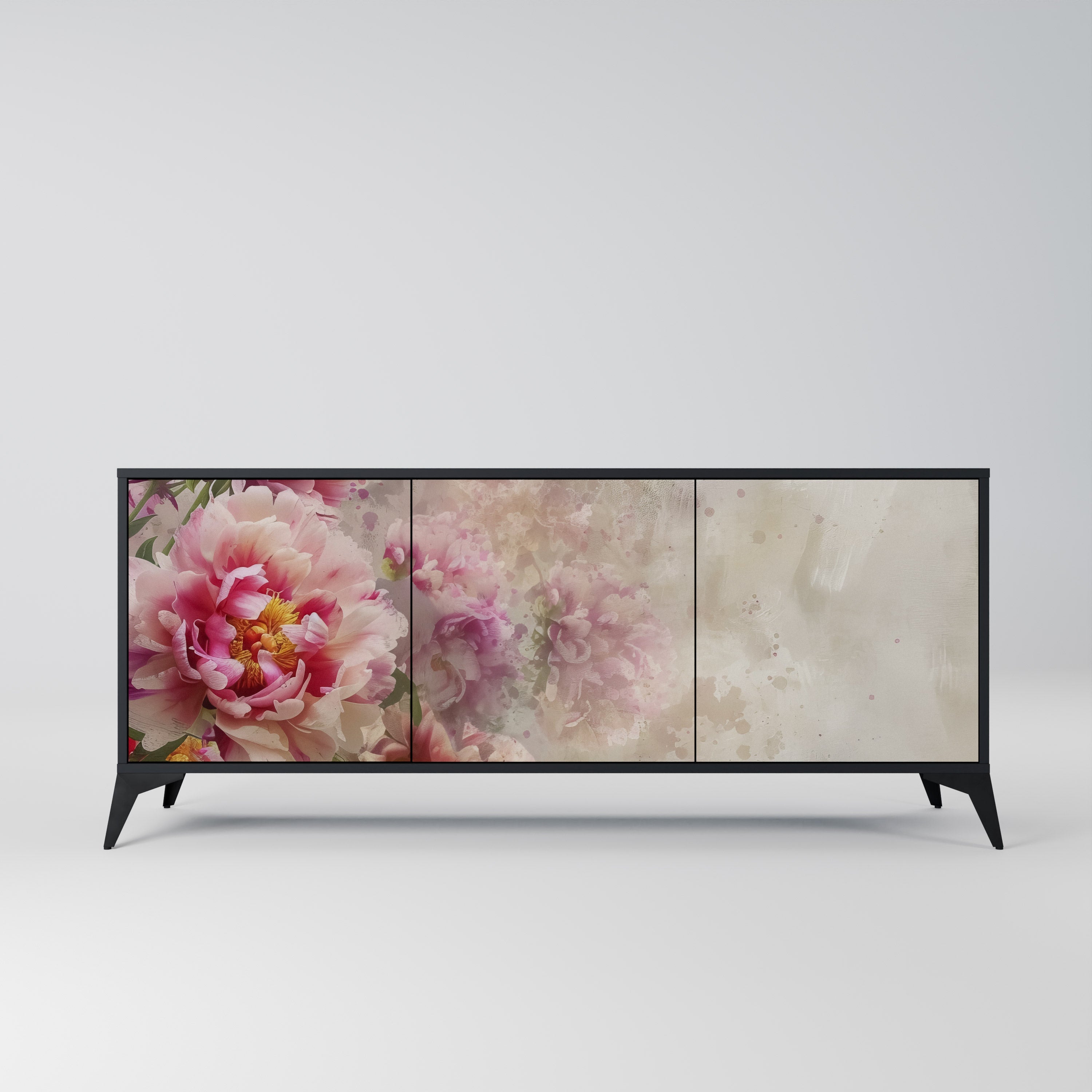 PEONY WHISPER Sideboard mit 3 Türen in Schwarz