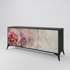 PEONY WHISPER 3-Door Sideboard in Black Finish