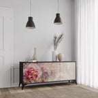 PEONY WHISPER 3-Door Sideboard in Black Finish
