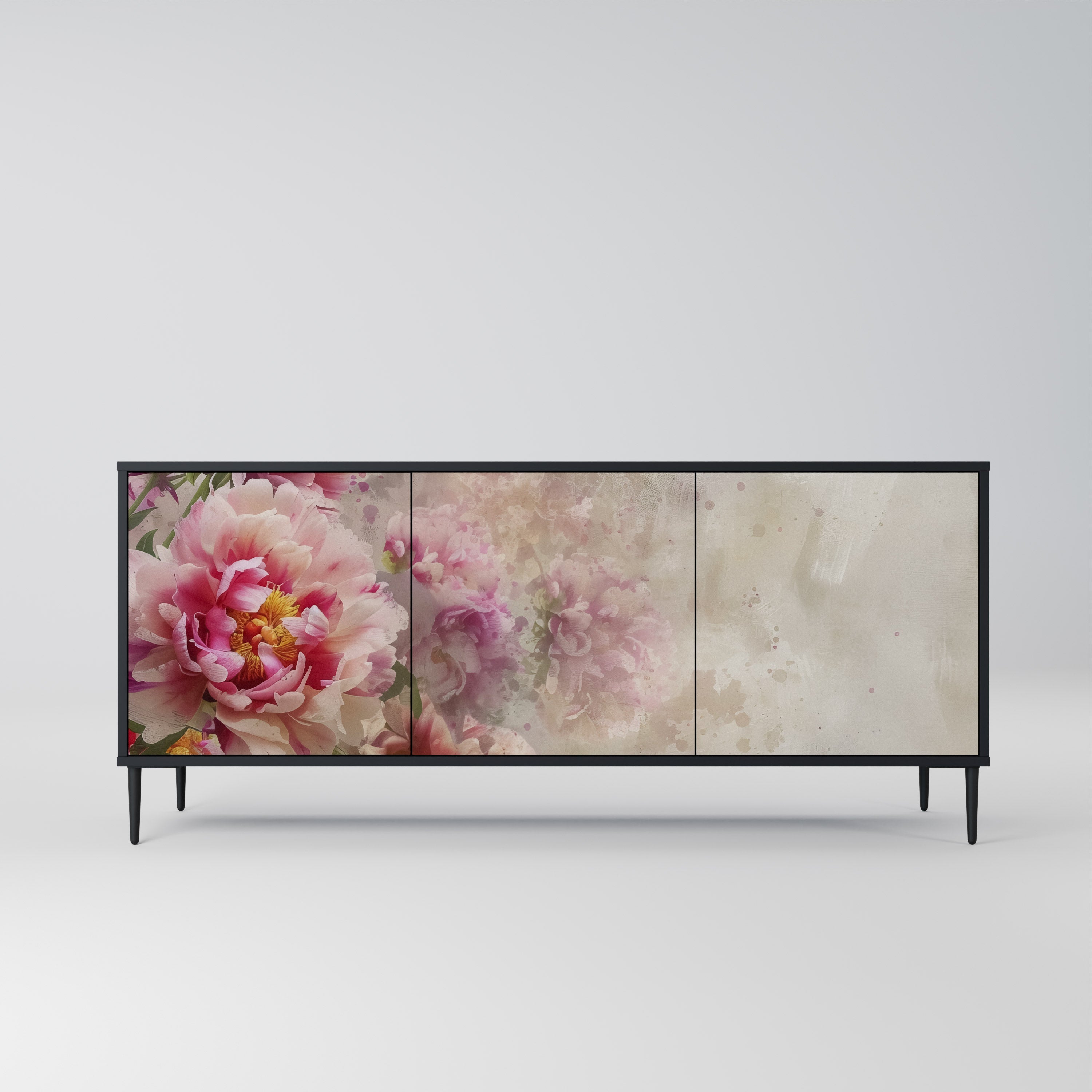 PEONY WHISPER Sideboard mit 3 Türen in Schwarz