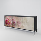 PEONY WHISPER 3-Door Sideboard in Black Finish
