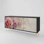 PEONY WHISPER 3-Door Sideboard in Black Finish