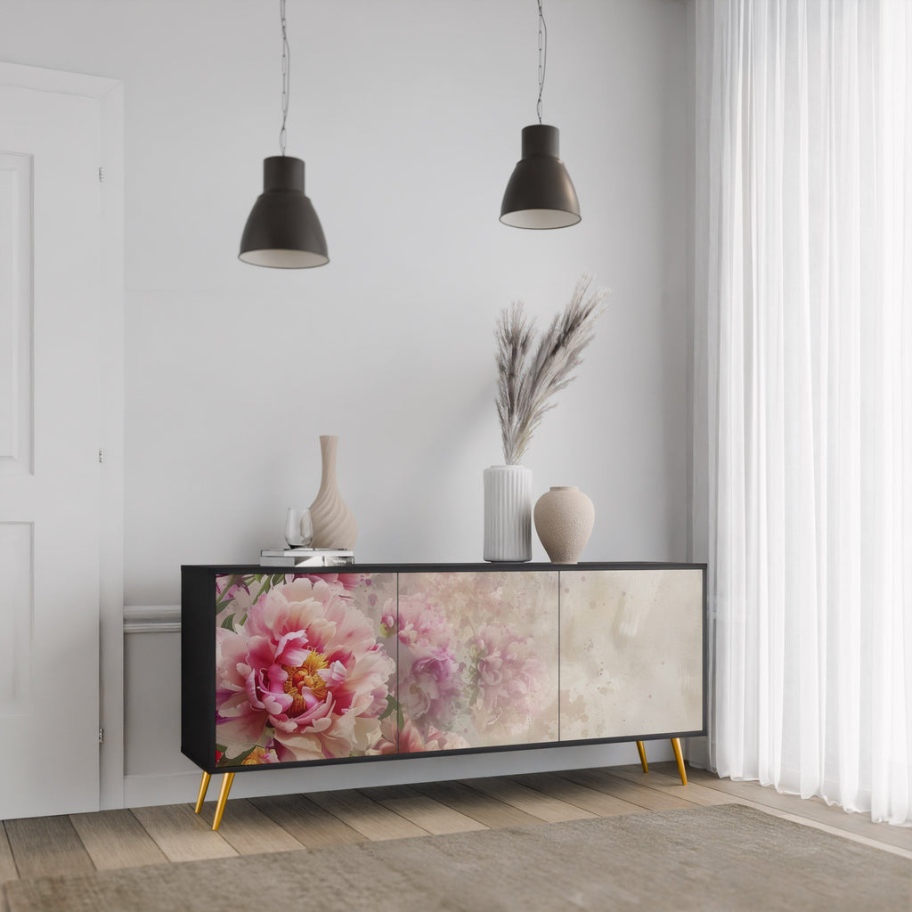 PEONY WHISPER Sideboard mit 3 Türen in Schwarz