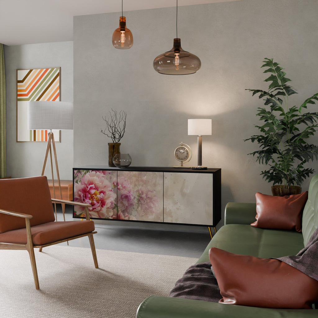 PEONY WHISPER Sideboard mit 3 Türen in Schwarz