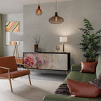 PEONY WHISPER 3-Door Sideboard in Black Finish