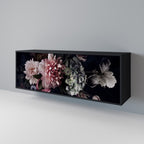 PURE BLOSSOM 3-Door Sideboard in Black Finish