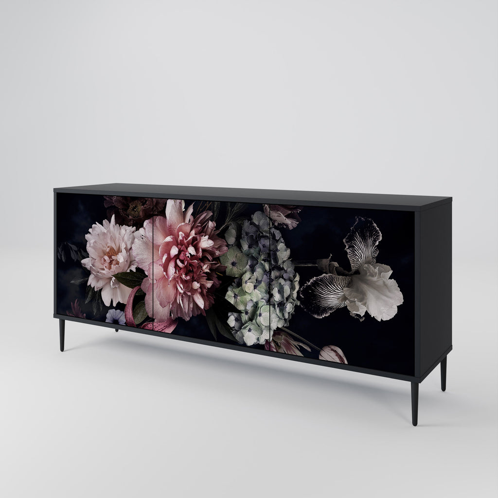 PURE BLOSSOM Sideboard mit 3 Türen in Schwarz