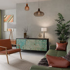 BLOOMING CHARM 3-Door Sideboard in Black Finish