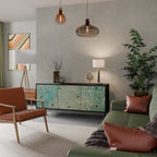 BLOOMING CHARM 3-Door Sideboard in Black Finish