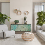 BLOOMING CHARM 3-Door Sideboard in Black Finish