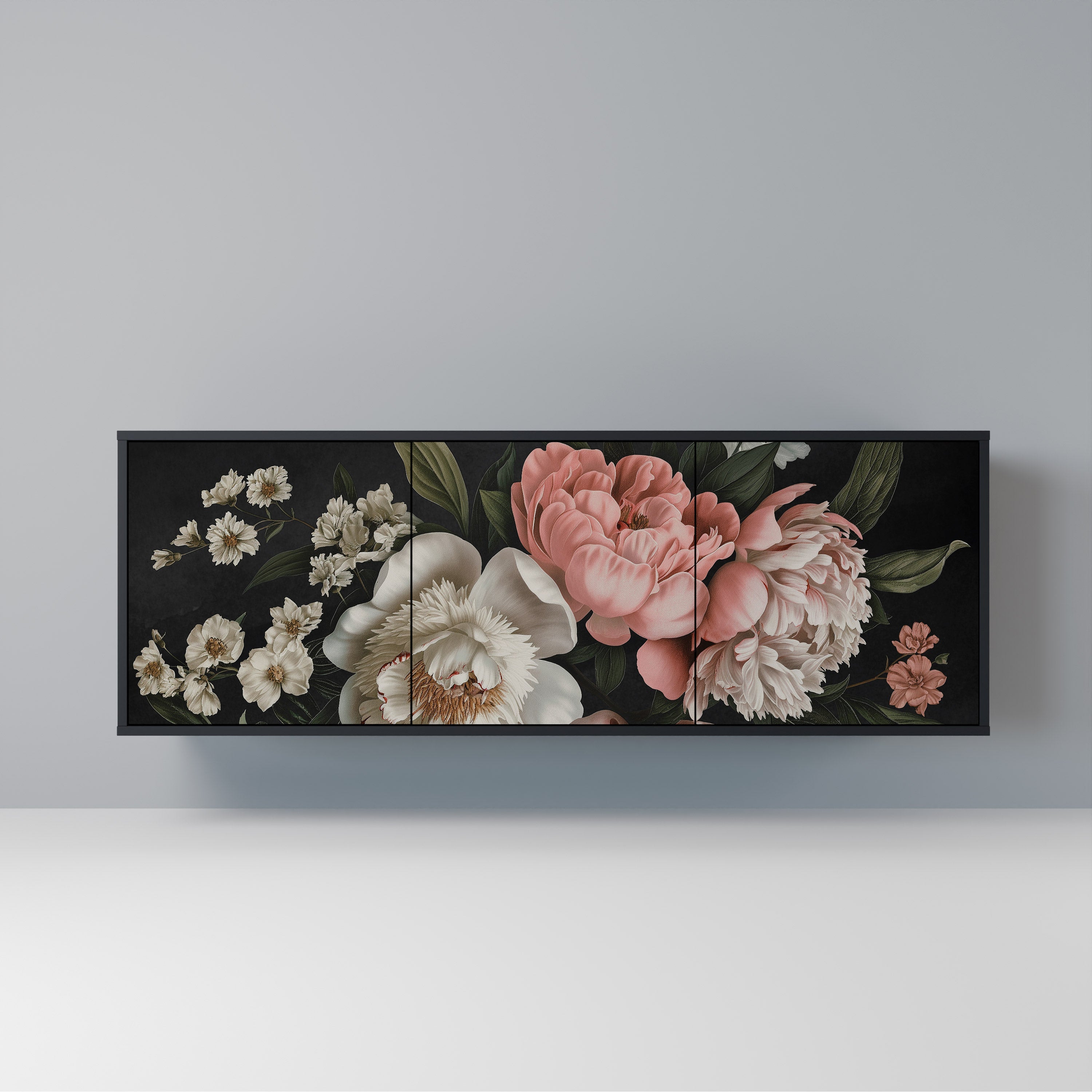LUSH ELEGANCE 3-türiges Sideboard in Schwarz