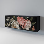 LUSH ELEGANCE 3-Door Sideboard in Black Finish